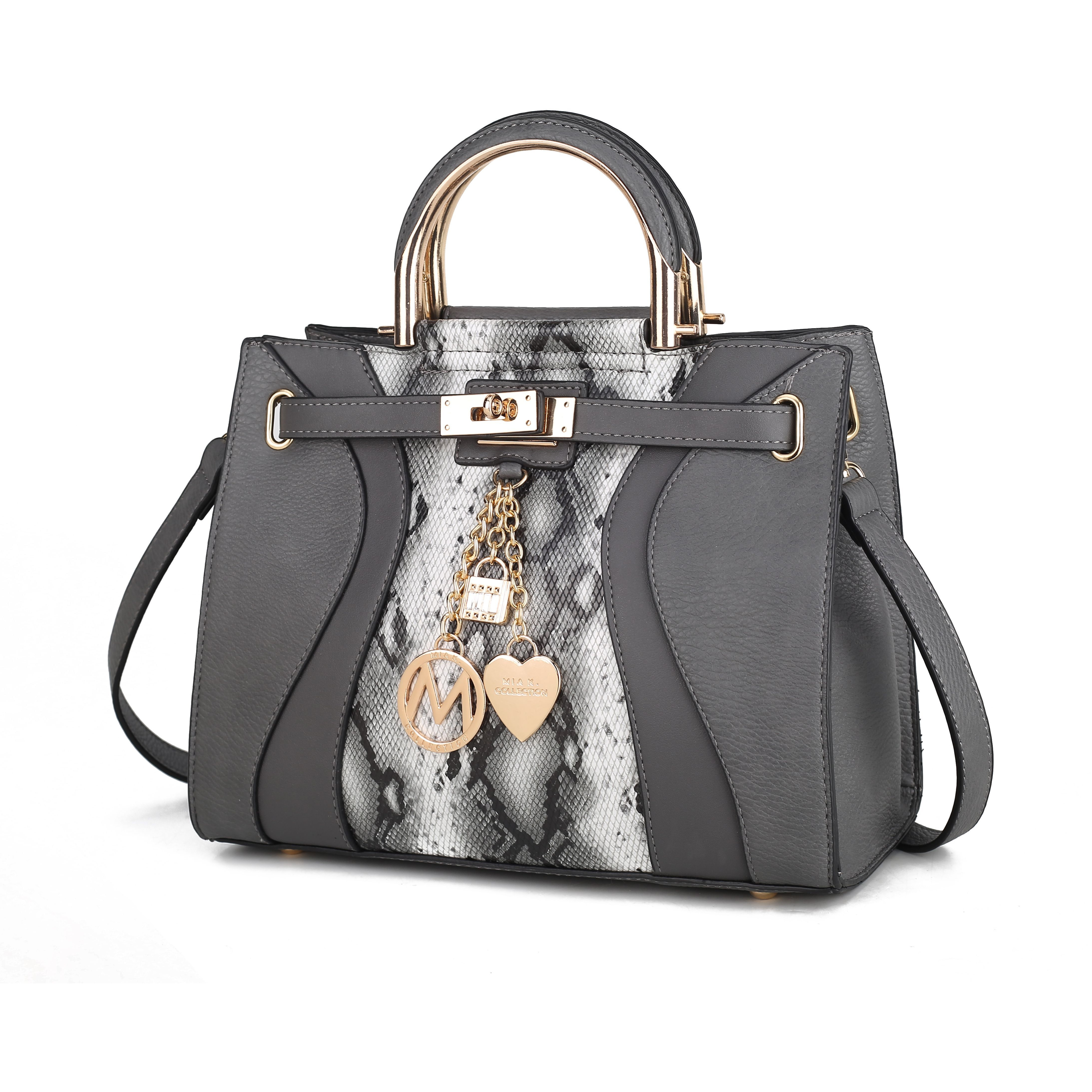 MKF collection cassia Snake embossed Vegan Leather Women Satchel Bag by Mia K(D0102HIS0XY)