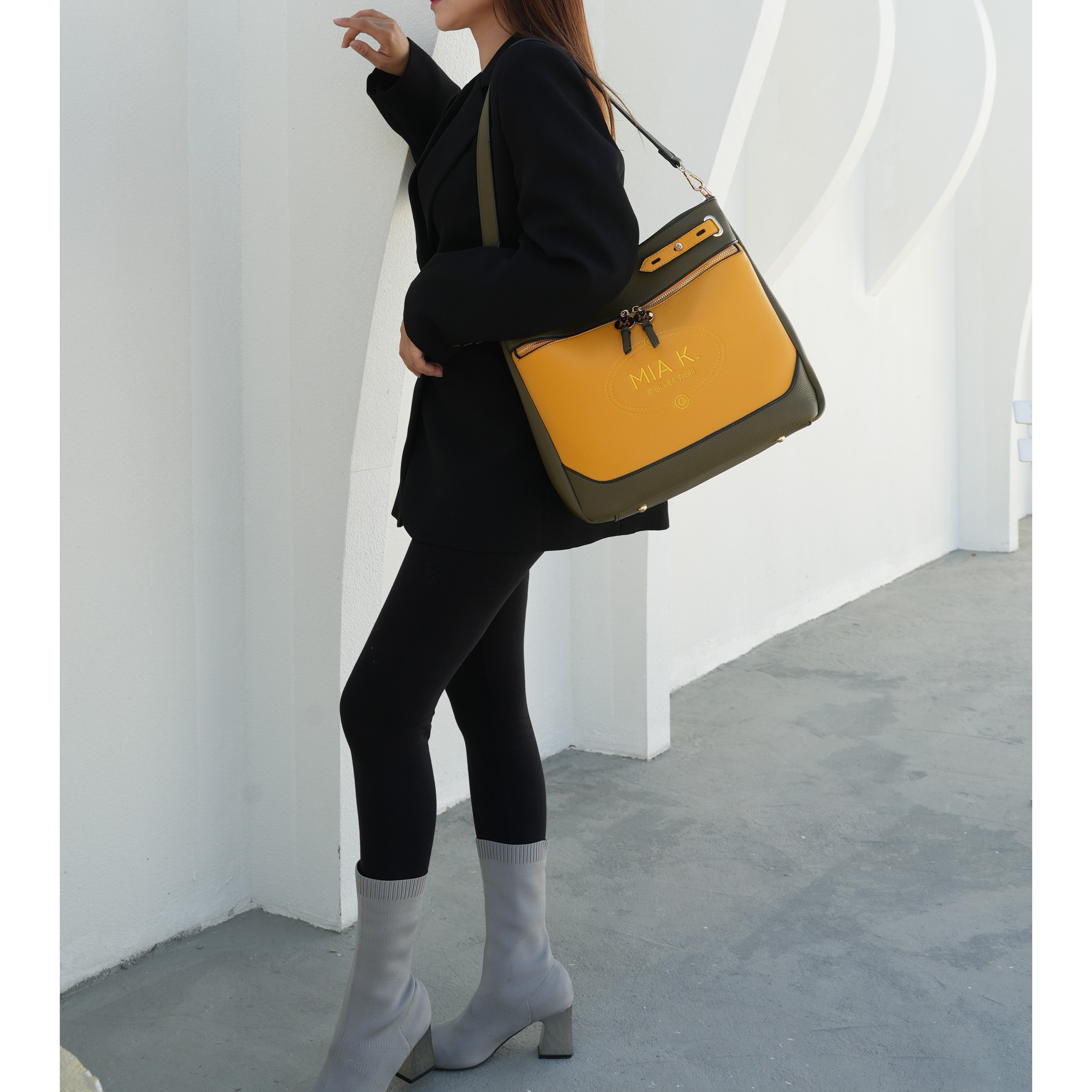 MKF collection Evie two tone Vegan Leather Women Shoulder bag by Mia k(D0102HI9V0W)