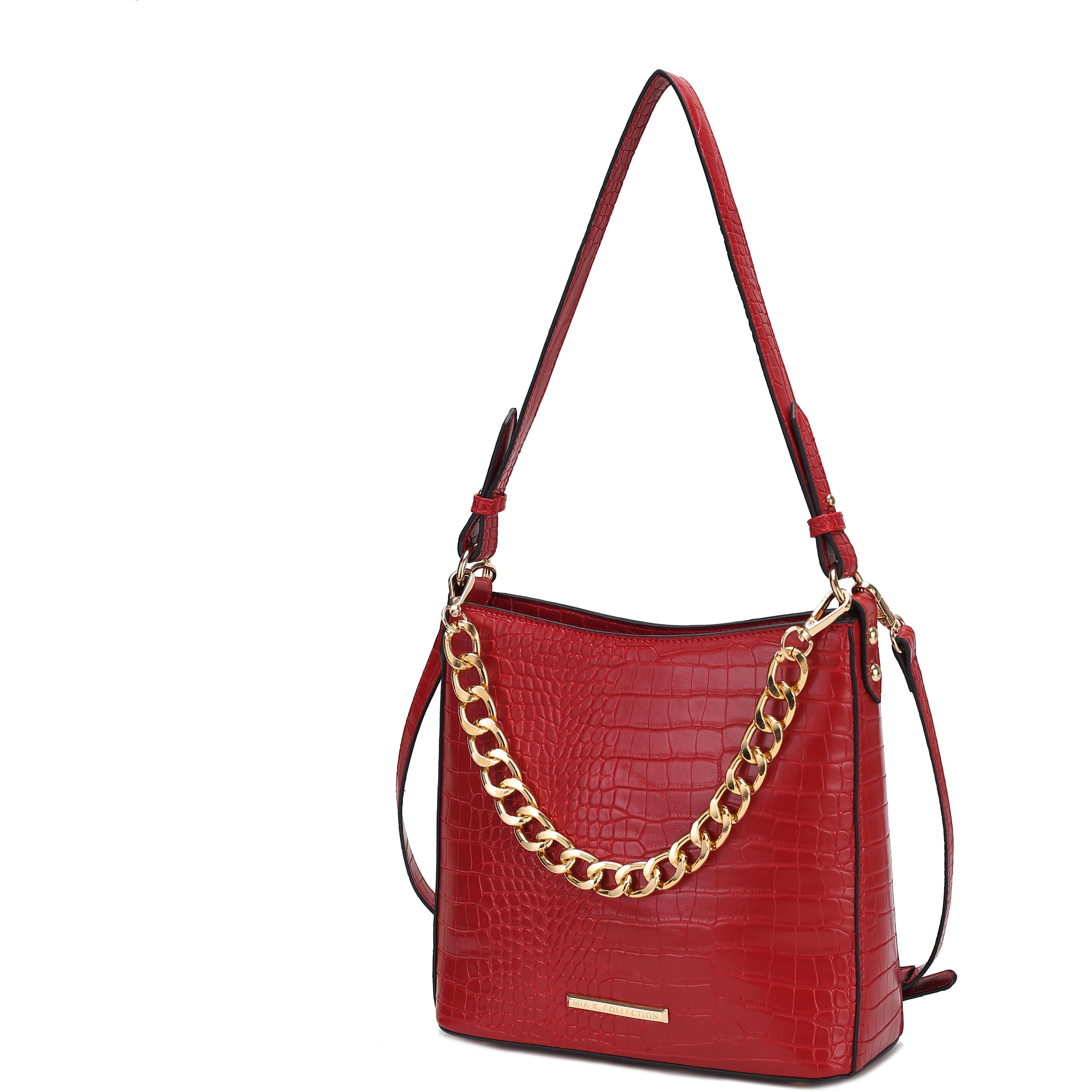 MKF collection Bizzy Faux crocodile-Embossed Vegan Leather Women Shoulder Bag by Mia K(D0102HIBMA7)