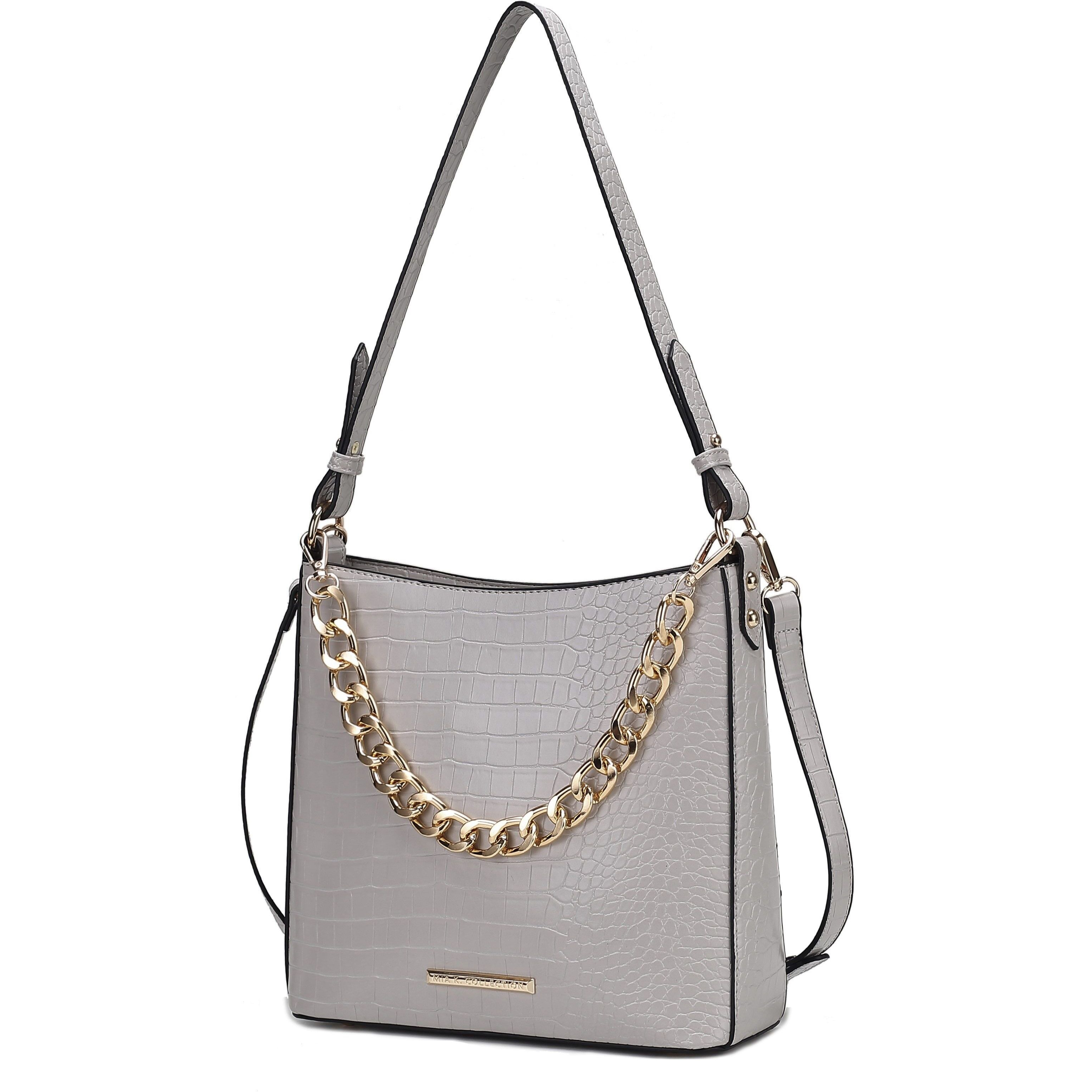MKF collection Bizzy Faux crocodile-Embossed Vegan Leather Women Shoulder Bag by Mia K(D0102HIBME7)