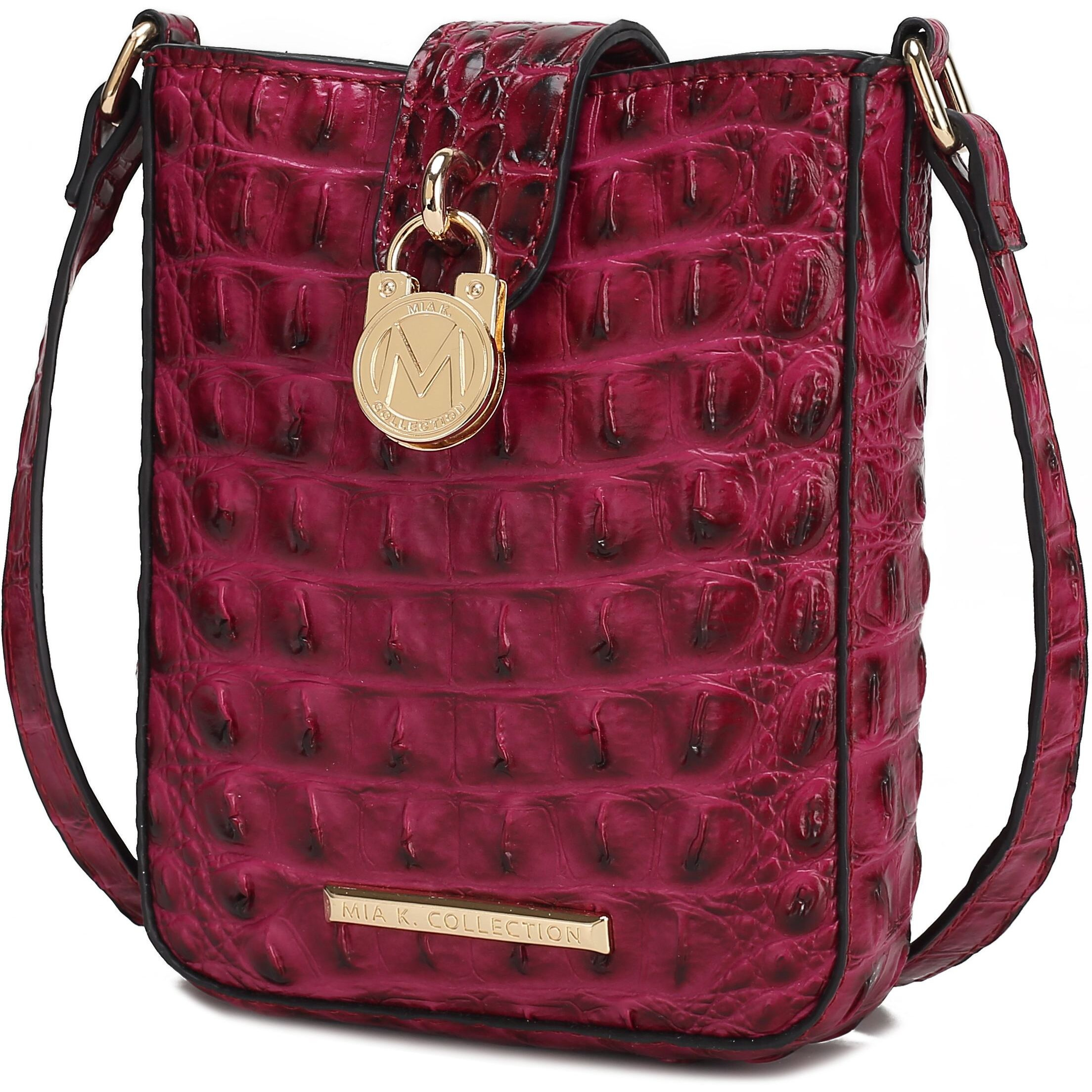 MKF collection Avery Faux crocodile Embossed Vegan Leather Women crossbody Bag by Mia K(D0102HIBDU7)