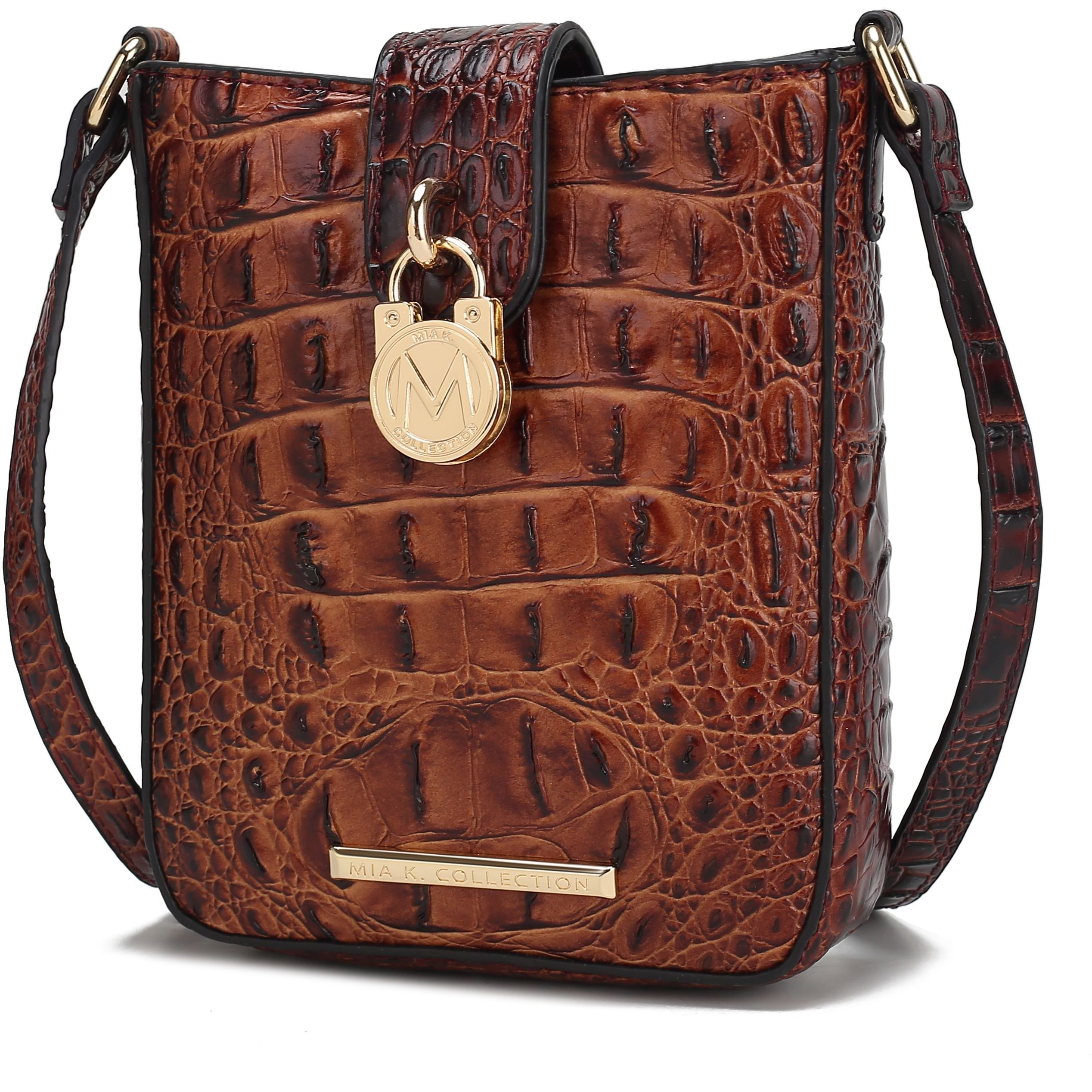 MKF collection Avery Faux crocodile Embossed Vegan Leather Women crossbody Bag by Mia K(D0102HIBD3g)