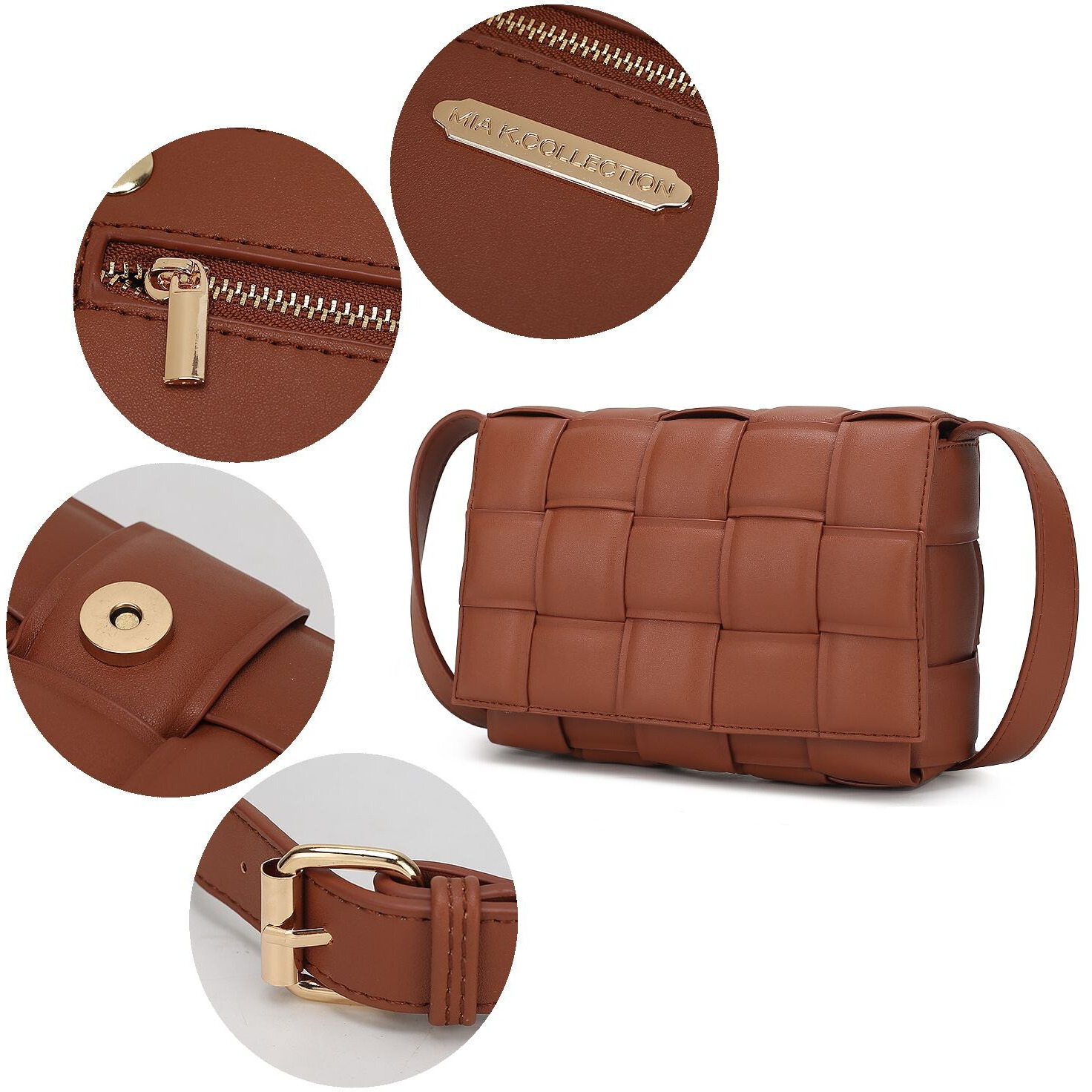 MKF collection ginger Woven Vegan Leather Women Shoulder Bag by Mia k(D0102HIDEWV)