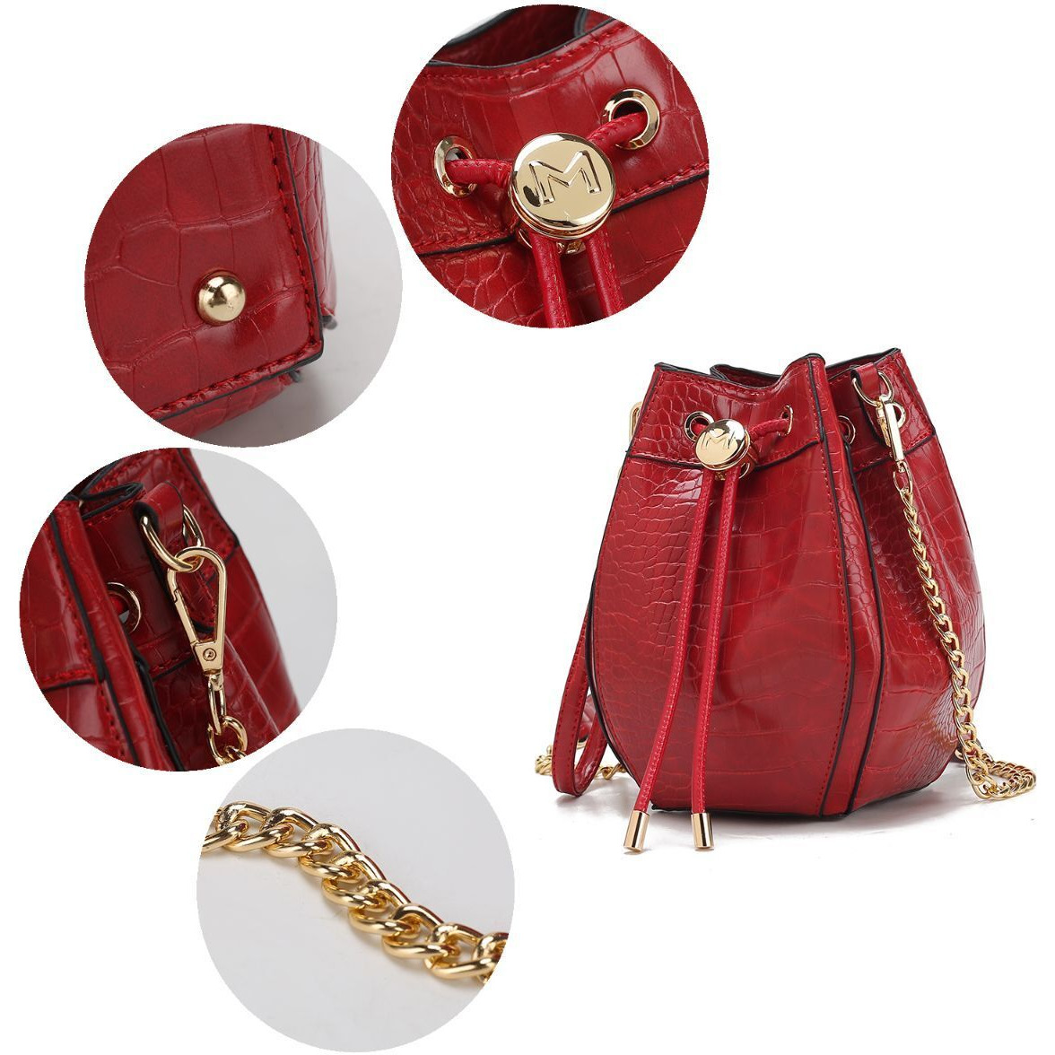 MKF collection cassidy crocodile Embossed Vegan Leather Womens Shoulder Bag by Mia k(D0102H2QASW)
