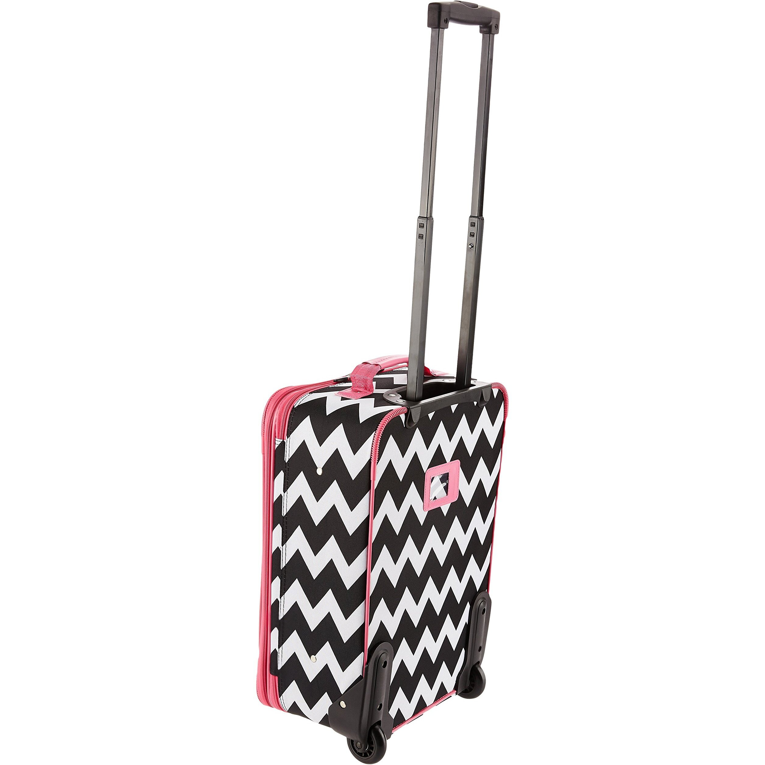 2 Pc Pink Chevron Luggage Set