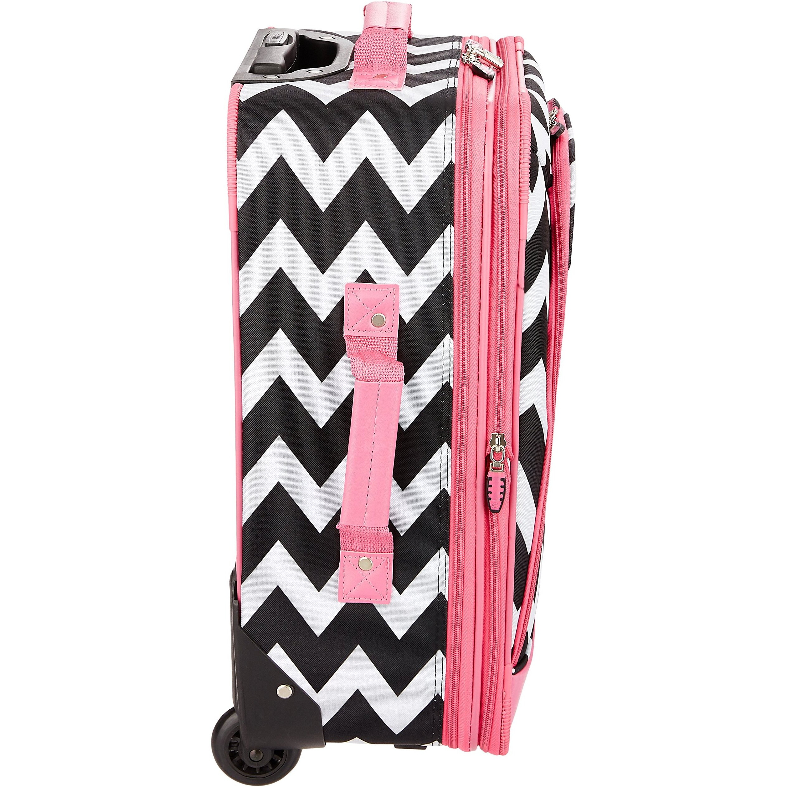 2 Pc Pink Chevron Luggage Set