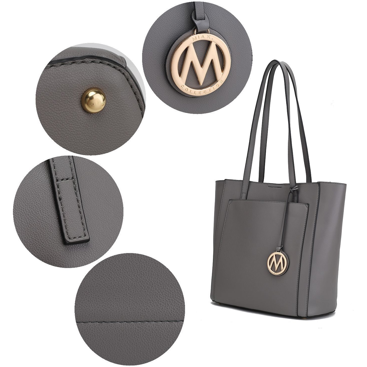 MKF collection Lea Tote Handbag Vegan Leather Women by Mia k(D0102HIc8IU)