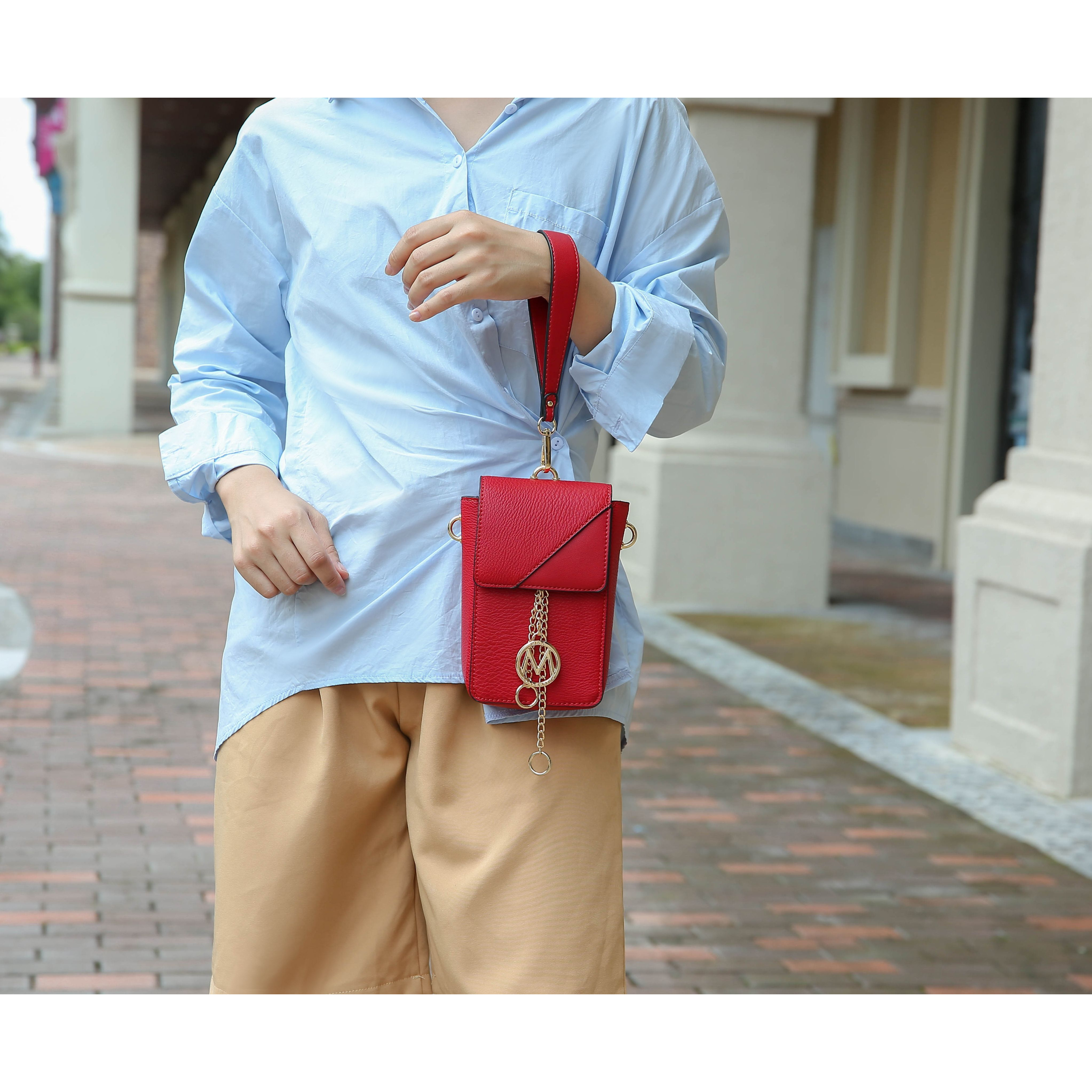 MKF collection Hannah crossbody Bag & Wristlet Vegan Leather For Women by Mia k(D0102H9K0BA)