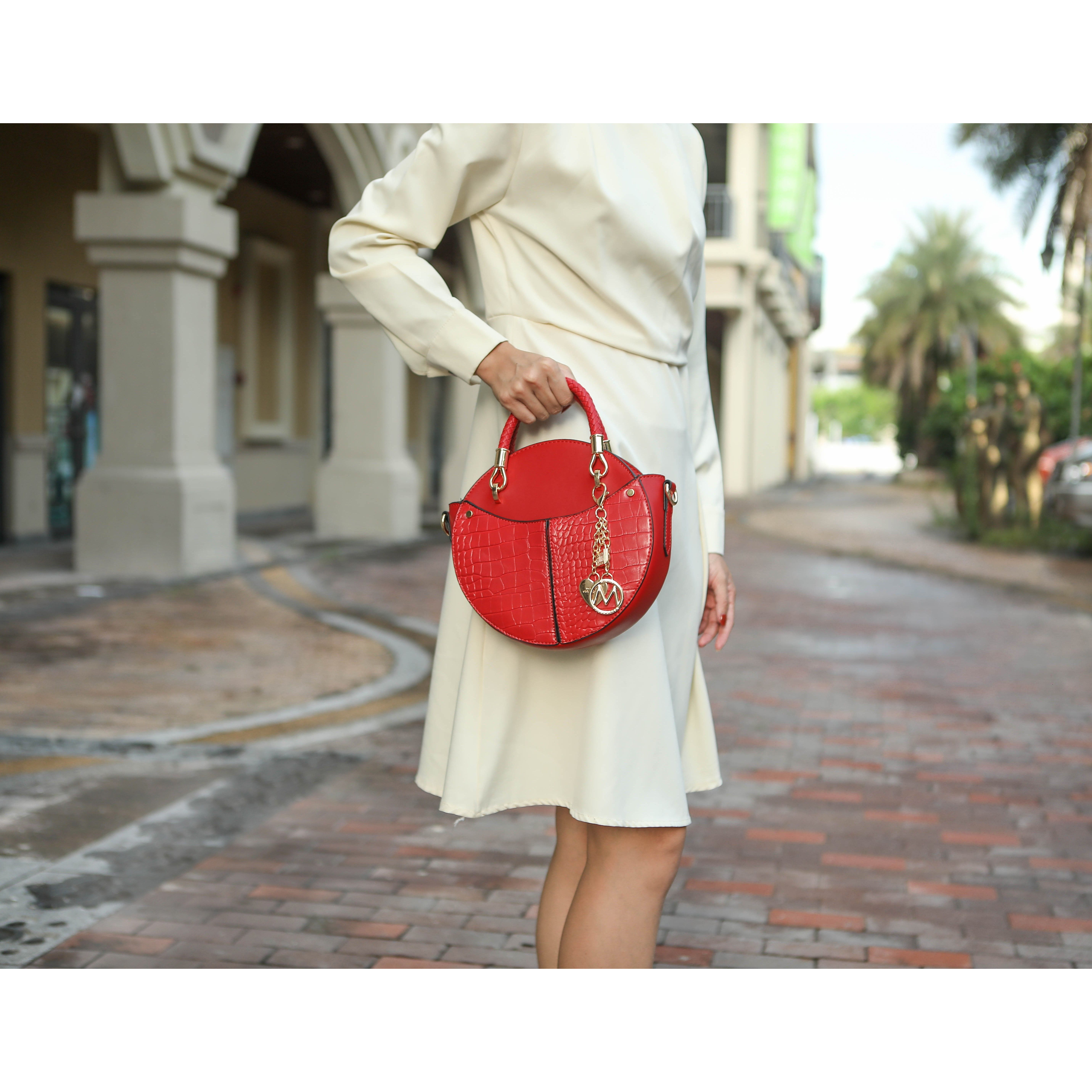 MKF collection Nobella croco crossbody Handbag Vegan Leather Women by Mia K(D0102H9925g)