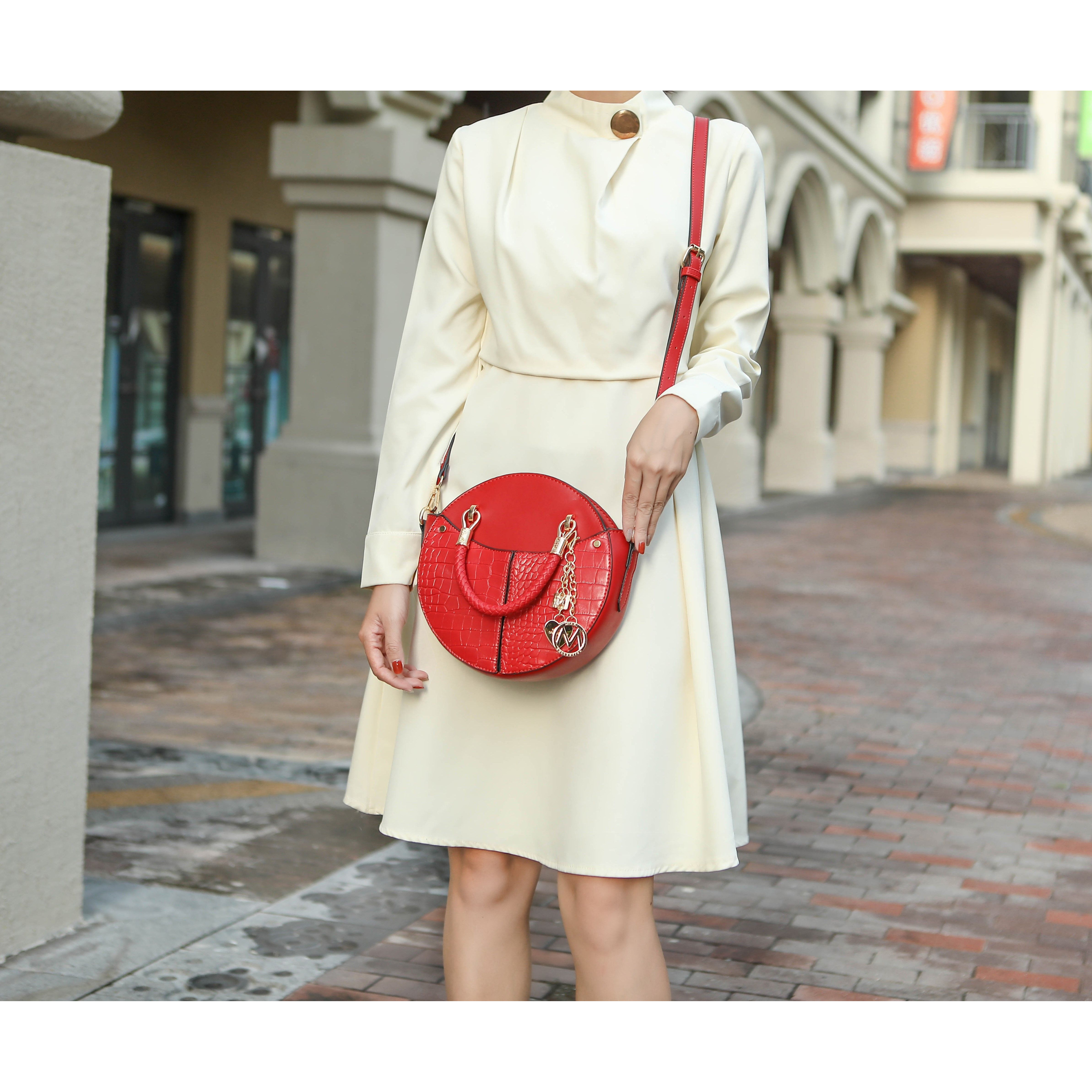 MKF collection Nobella croco crossbody Handbag Vegan Leather Women by Mia K(D0102H9925g)