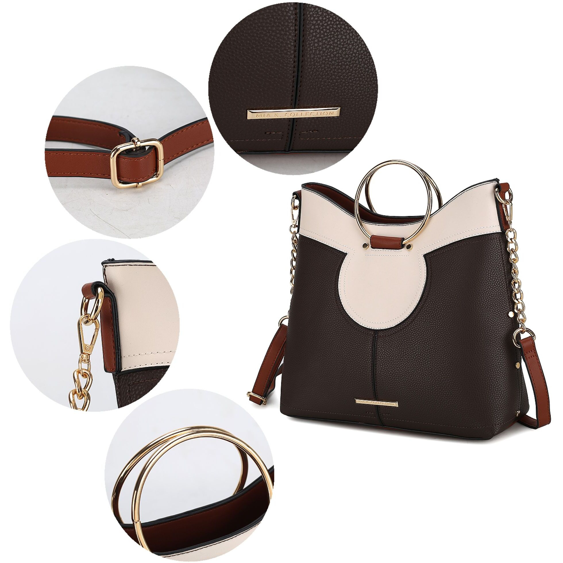 MKF collection Kylie Top Handle Satchel Handbag Vegan Leather Women by Mia k(D0102HISJ1g)