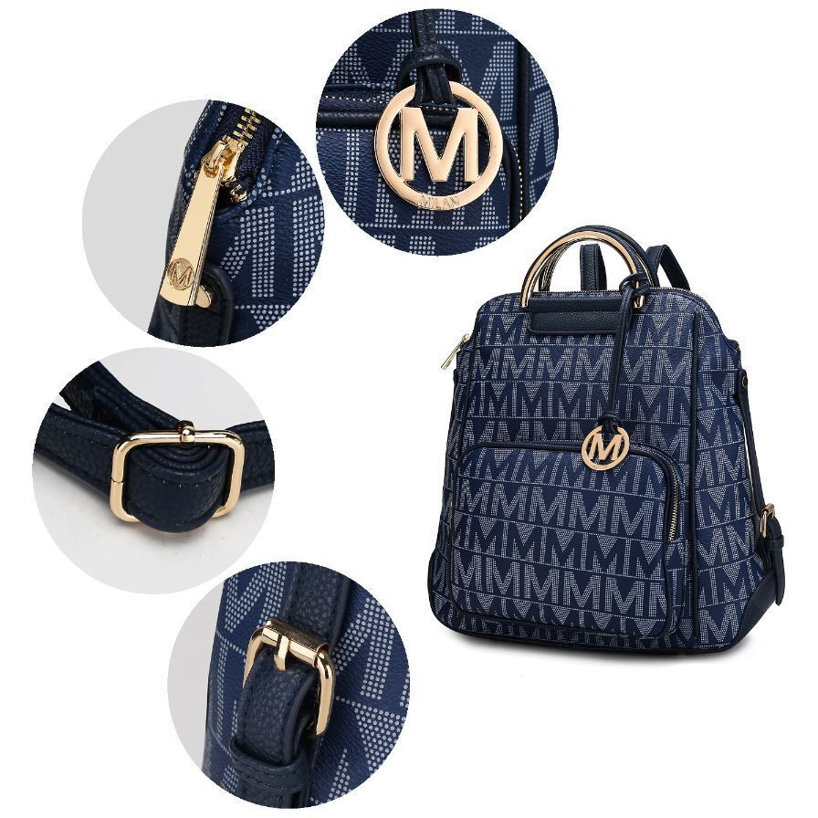 MKF Collection Cora Milan M Signature Trendy Backpack by Mia k