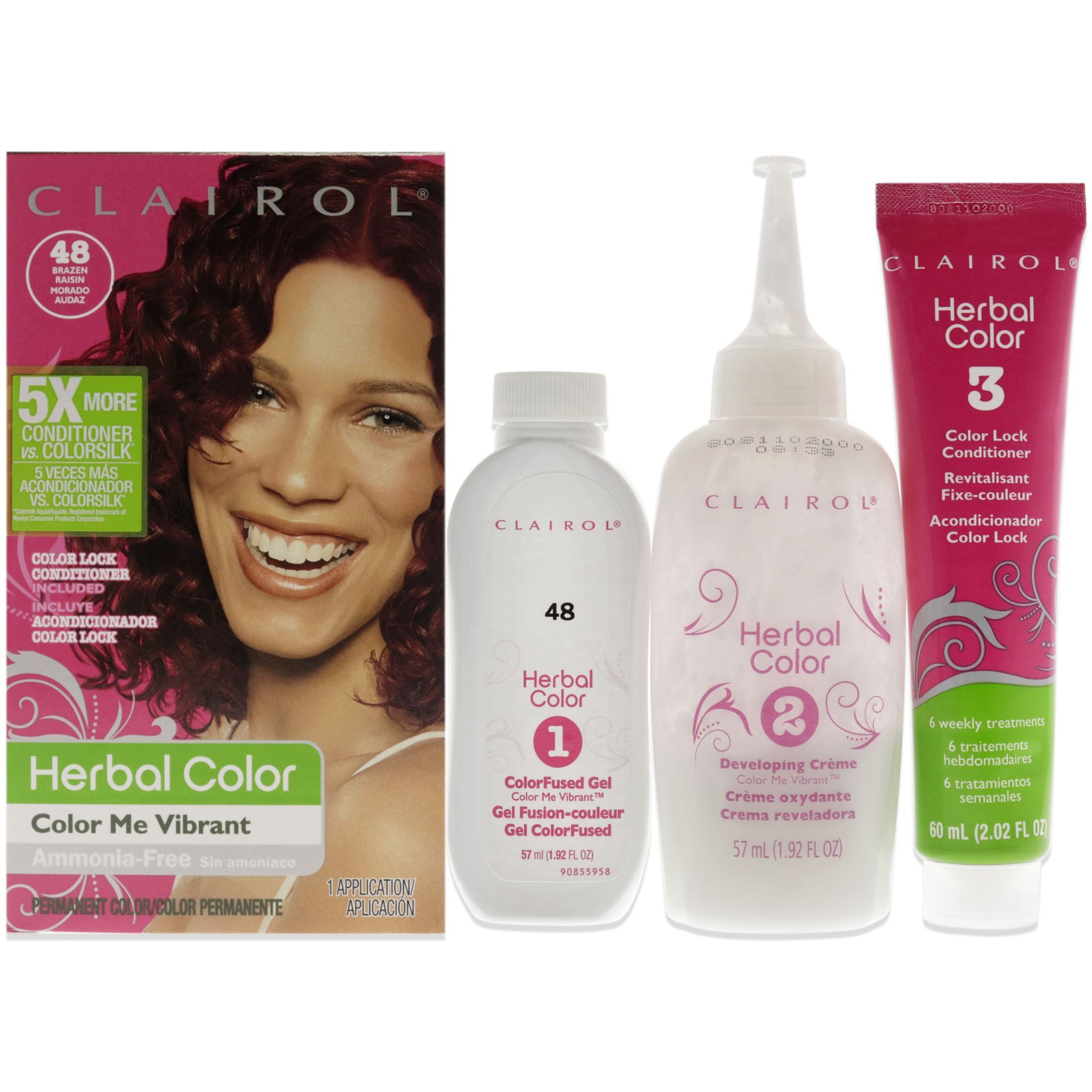 Herbal Essences color Me Vibrant Permanent color - 048 Brazen Raisin by clairol for Unisex - 1 Application Hair color(D0102H2LP3V)