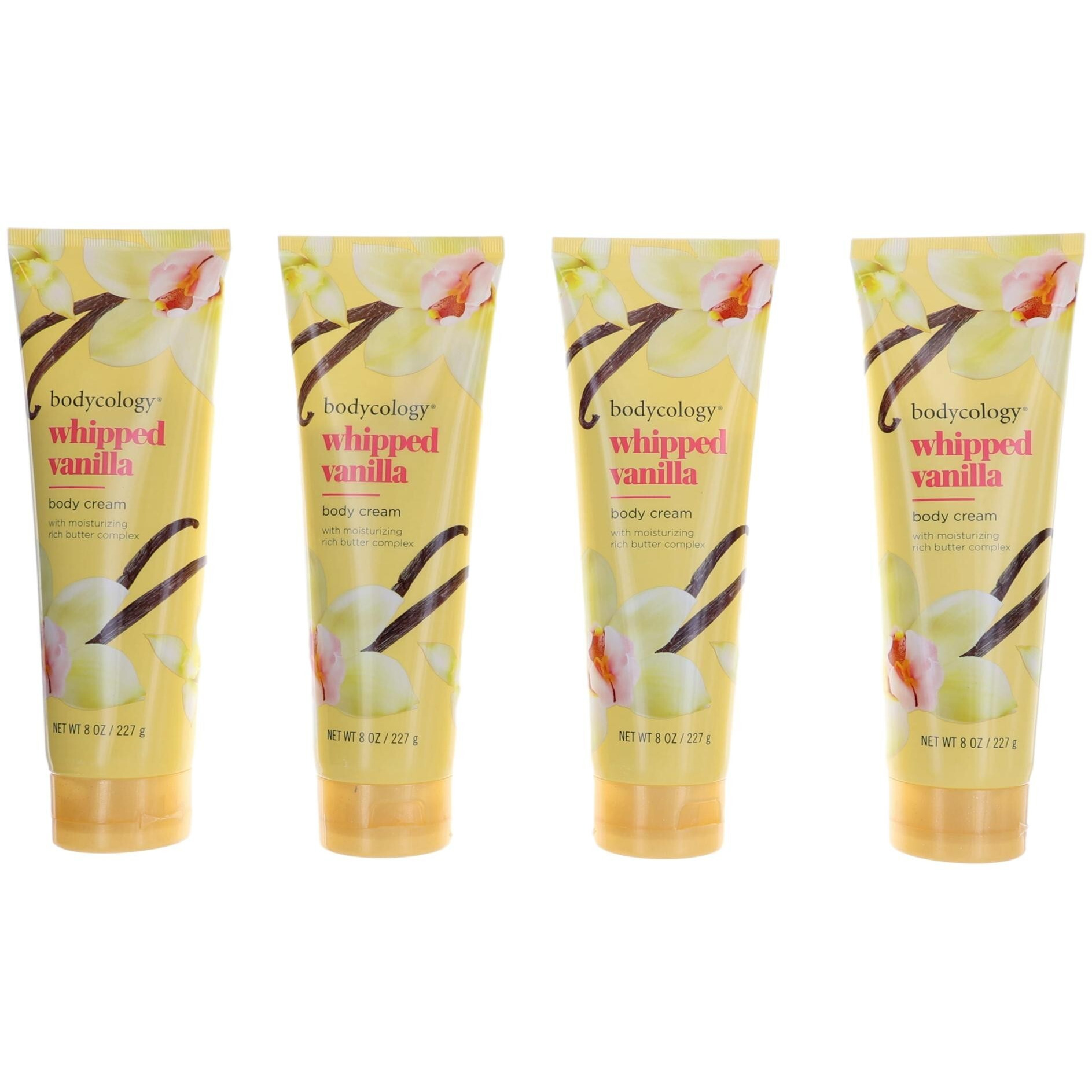 Whipped Vanilla by Bodycology, Pack 4 of 8 oz each Moisturizing Body Cream for Women