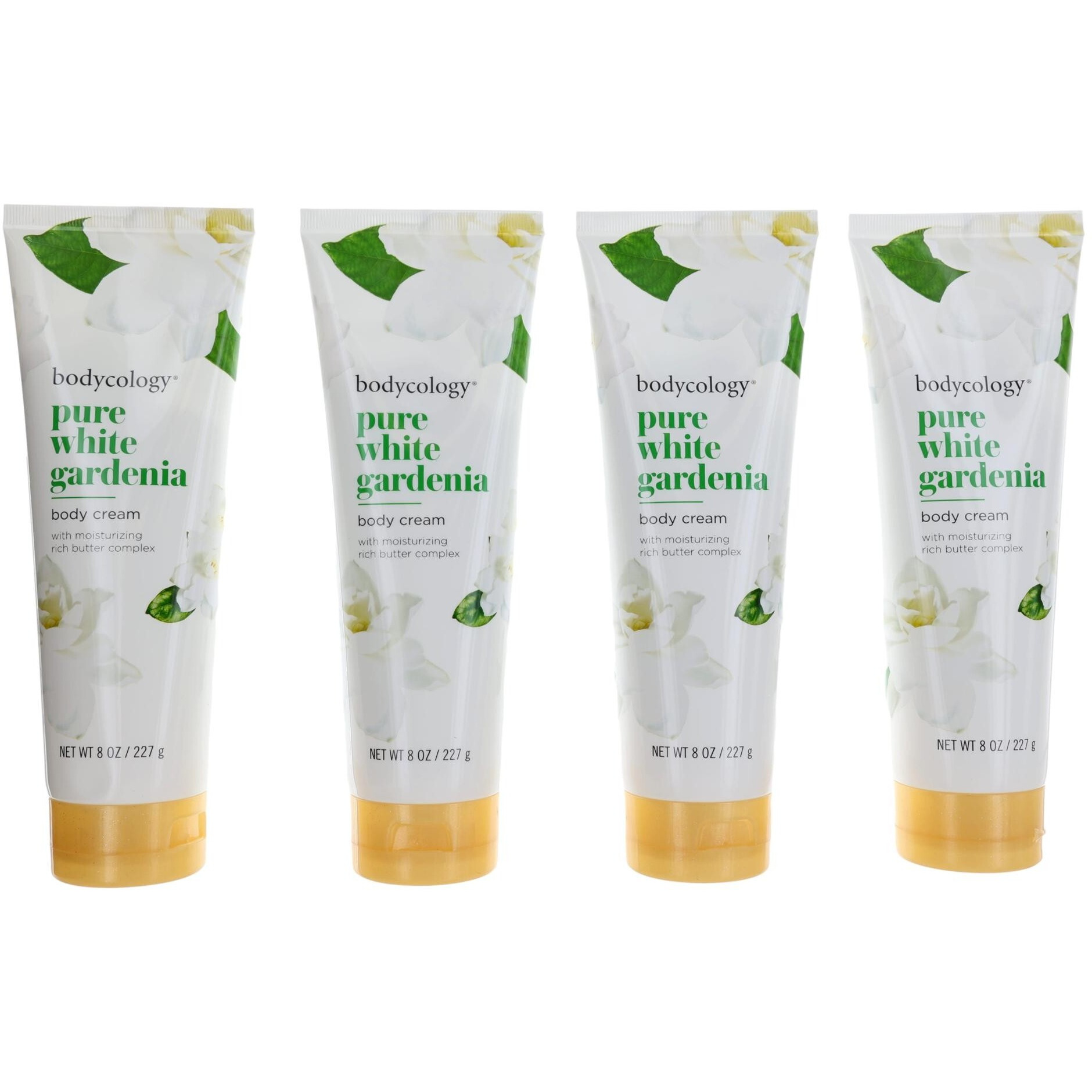 Pure White Gardenia by Bodycology, 4 Pack 8 oz Moisturizing Body Cream for Women