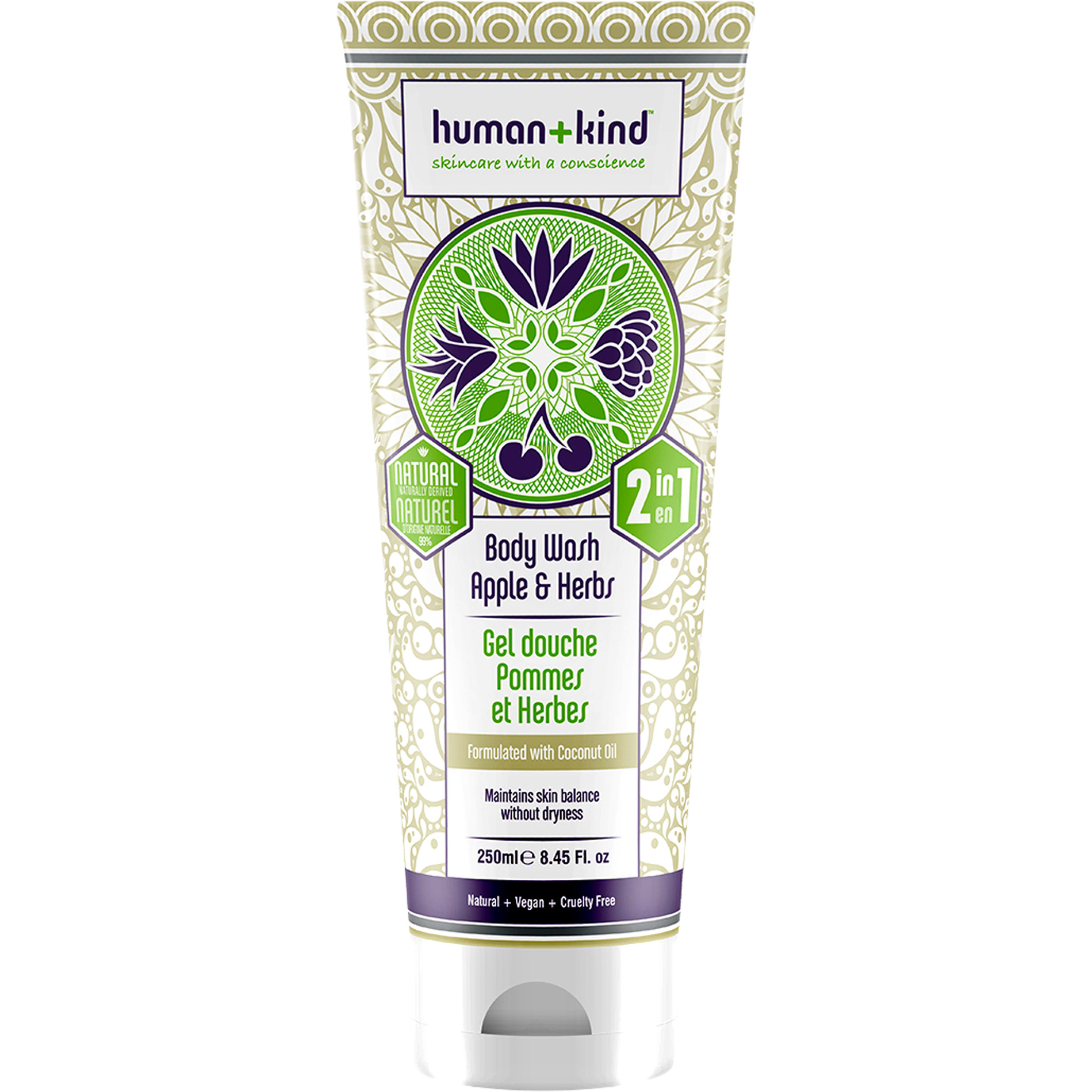 Body Wash - Apple and Herbs by Human+Kind for Unisex - 8.45 oz Body Wash