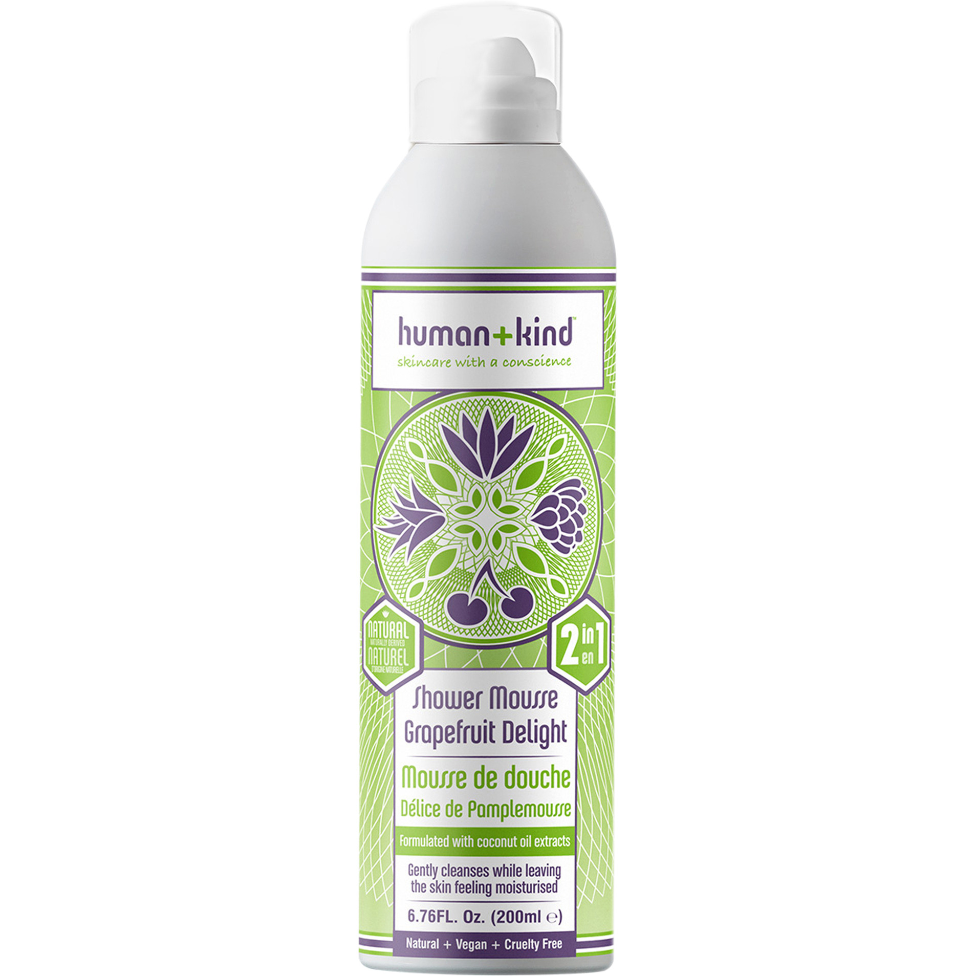 Shower Mousse Bodywash - Grapefruit Delight by Human+Kind for Unisex - 6.76 oz Body Wash