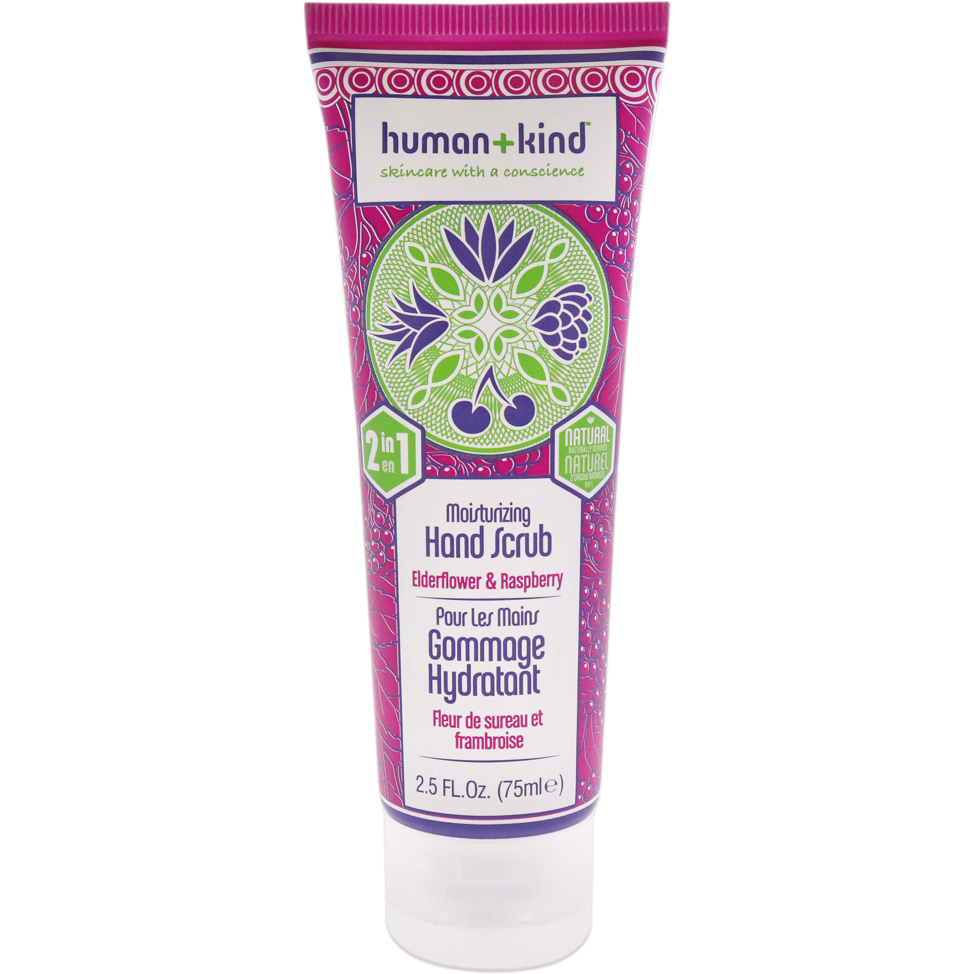 Hand Scrub - Elderflower and Raspberry by Human+Kind for Unisex - 2.5 oz Scrub