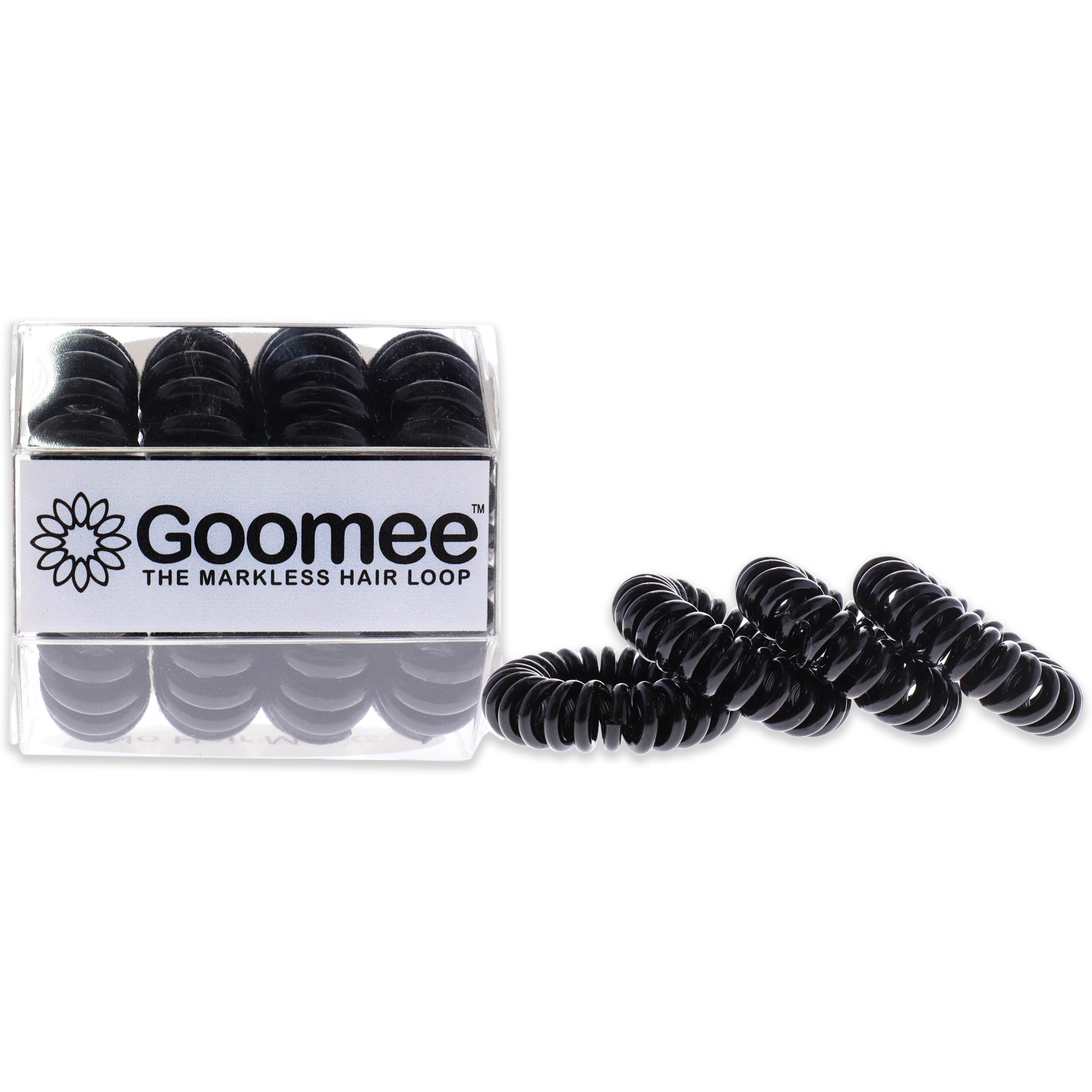 The Markless Hair Loop Set - Midnight Black by Goomee for Women - 4 Pc Hair Tie