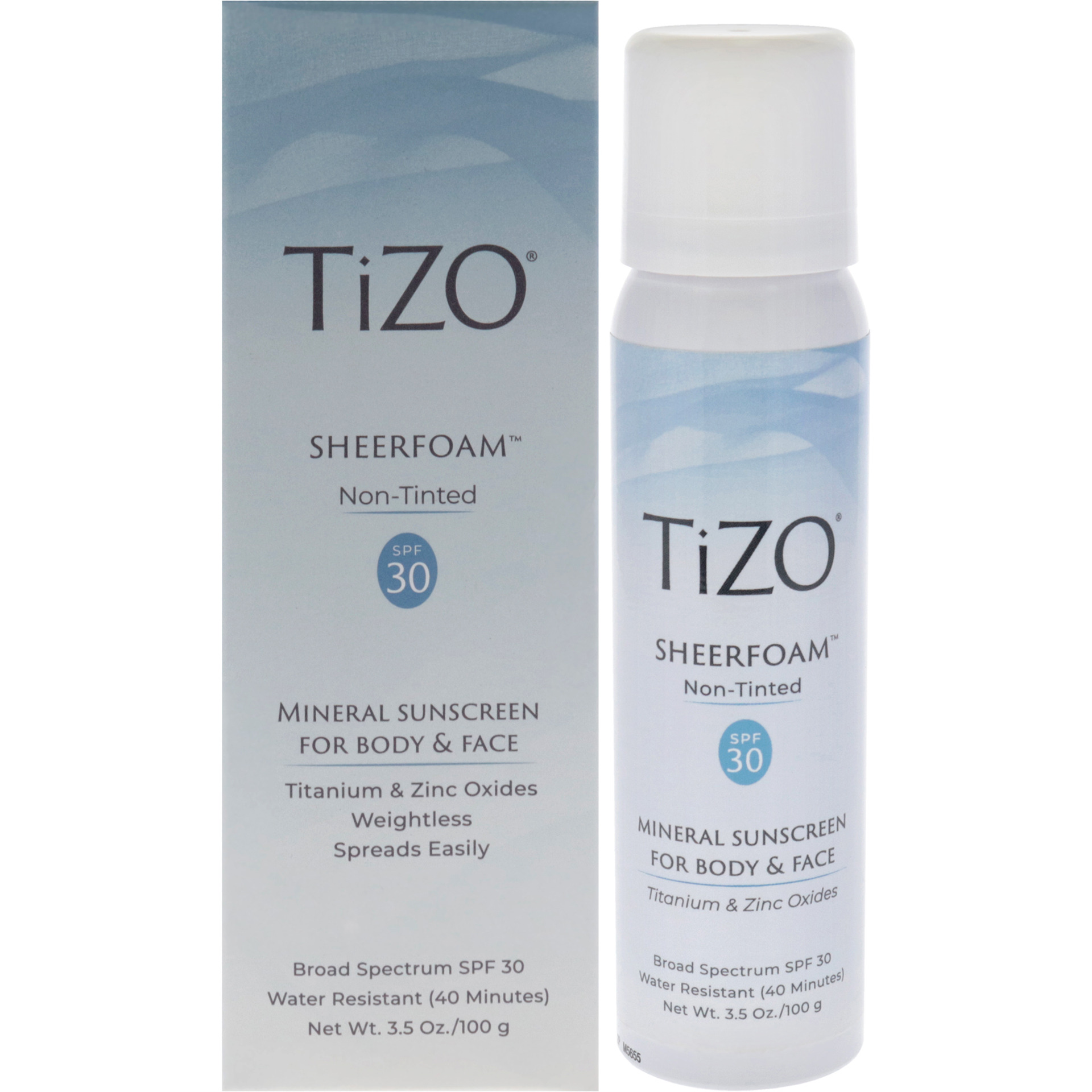 SheerFoam Body And Face Non-Tinted SPF 30 by Tizo for Unisex - 3.5 oz Sunscreen