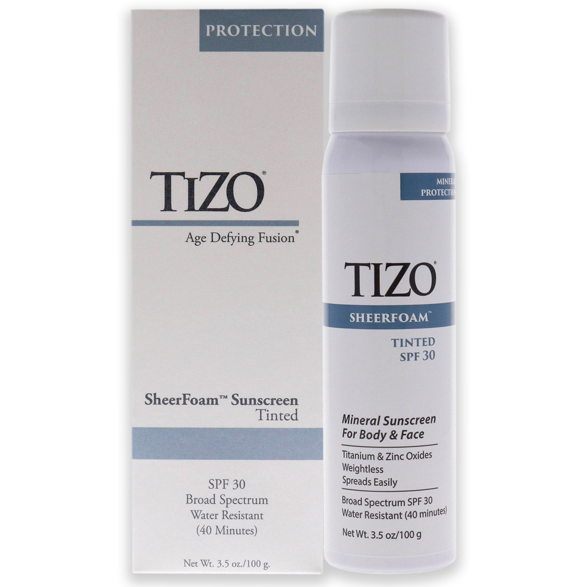 SheerFoam Body And Face Tinted SPF 30 by Tizo for Unisex - 3.5 oz Sunscreen