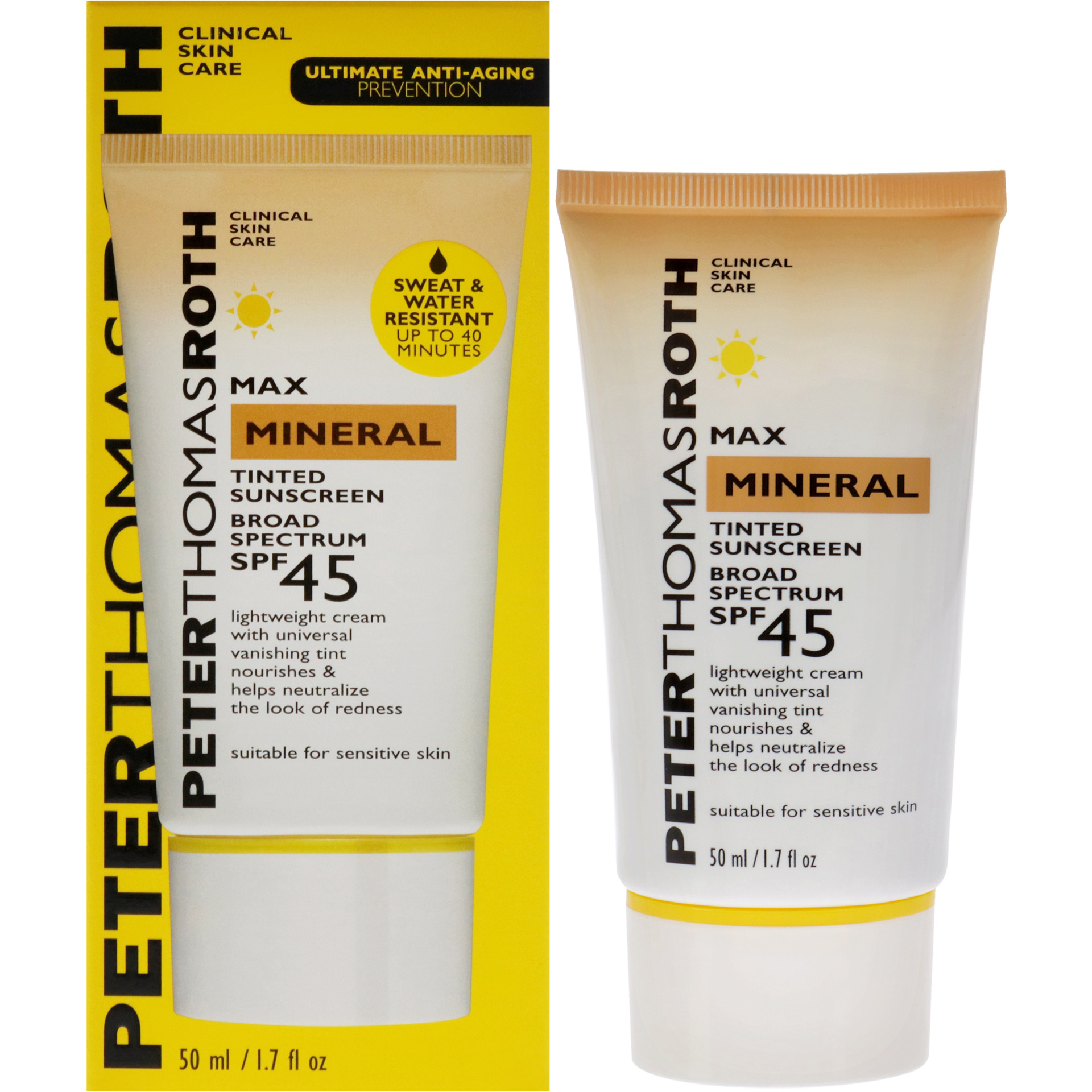 Max Mineral Tinted Sunscreen SPF 45 by Peter Thomas Roth for Unisex - 1.7 oz Sunscreen