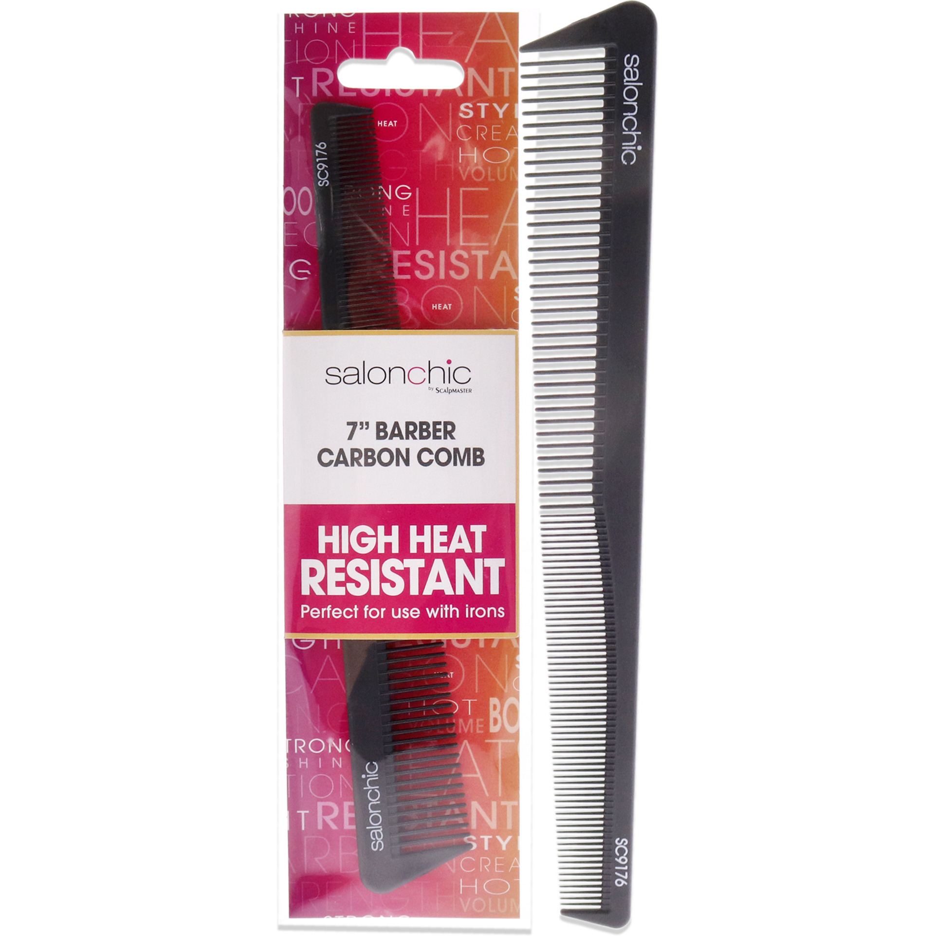 Barber Taper Carbon Comb High Heat Resistant 7 by SalonChic for Unisex - 1 Pc Comb