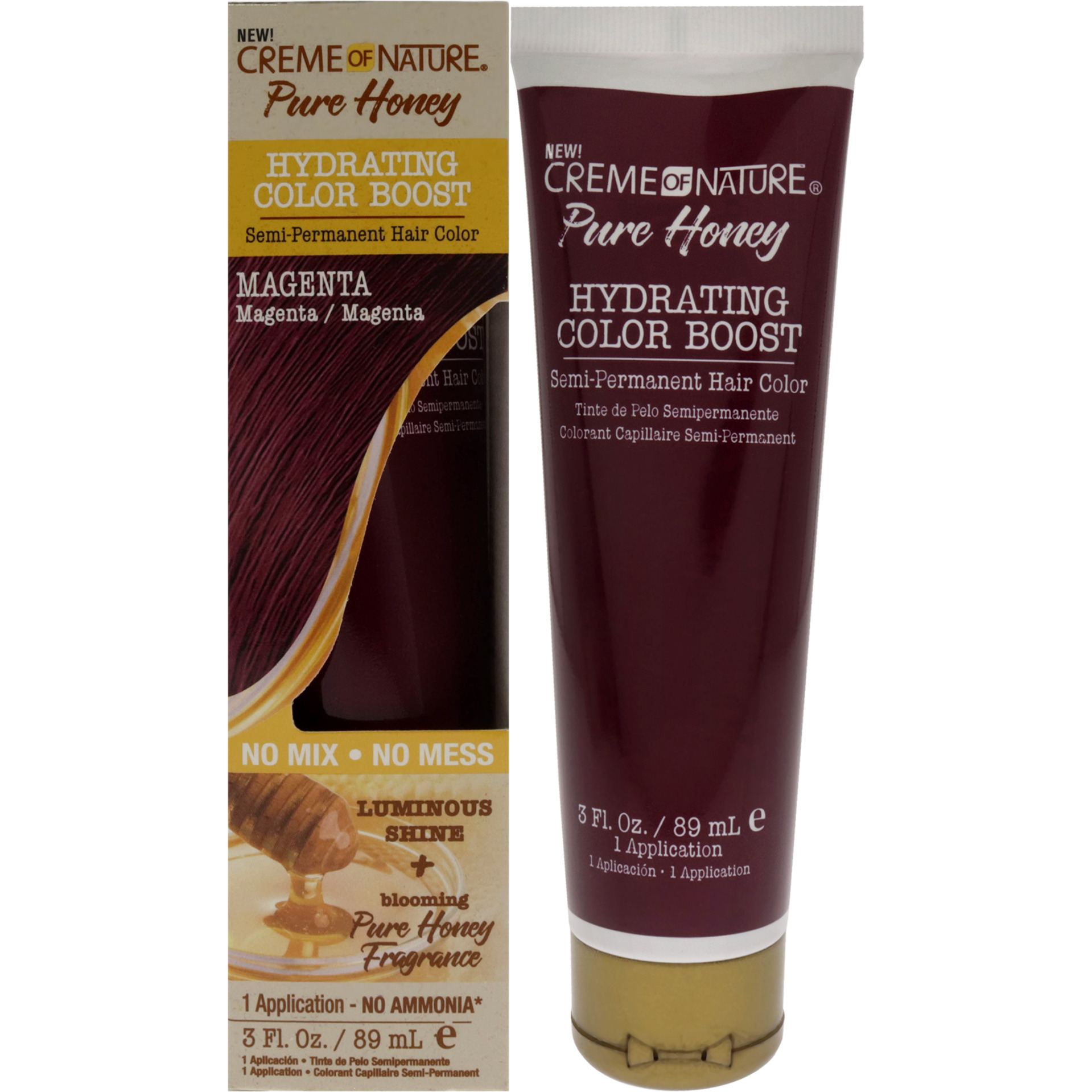 Pure Honey Hydrating Color Boost Semi-Permanent Hair Color - Magenta by Creme of Nature for Unisex - 3 oz Hair Color
