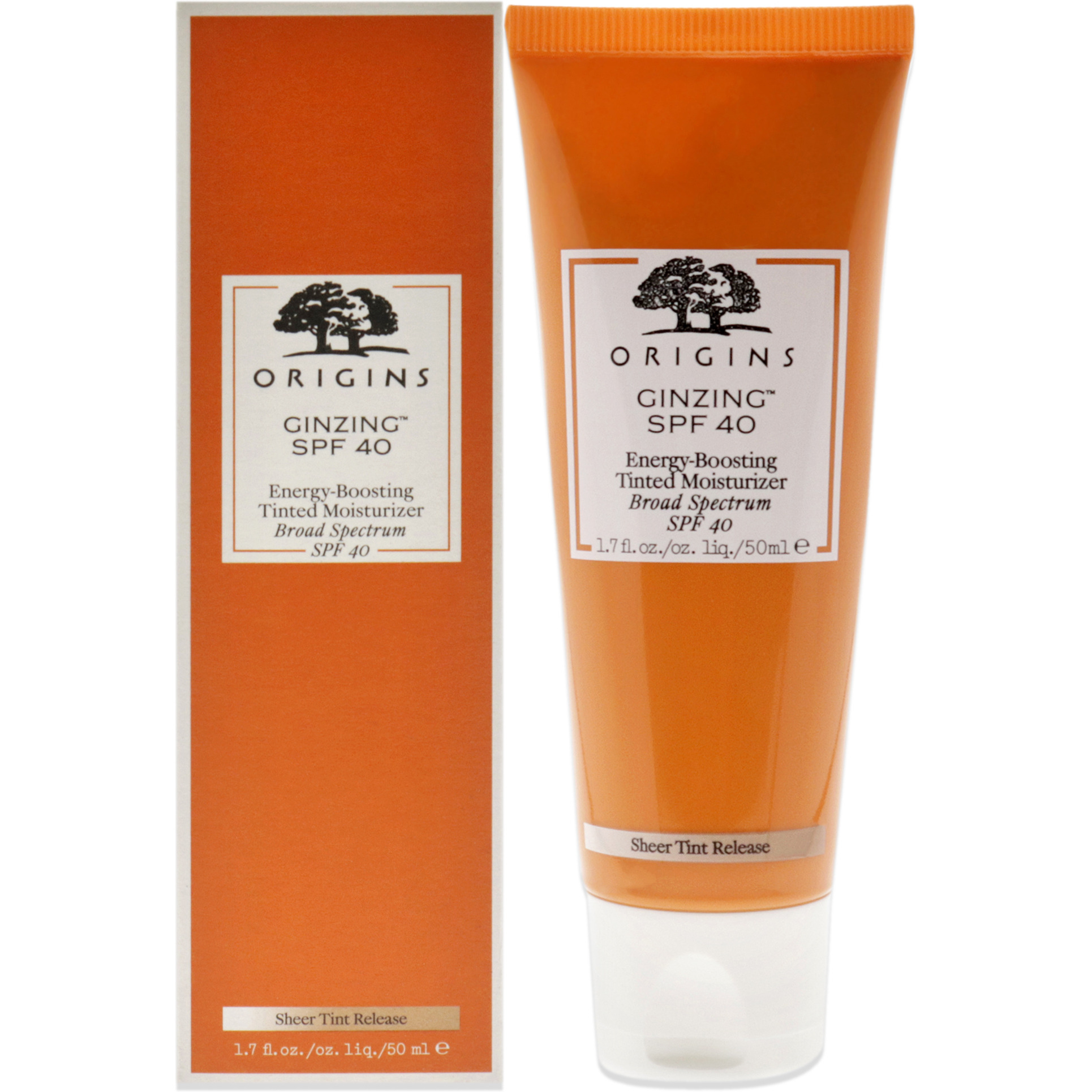 Ginzing Energy-Boosting Tinted Moisturizer SPF 40 by Origins for Unisex - 1.7 oz Sunscreen