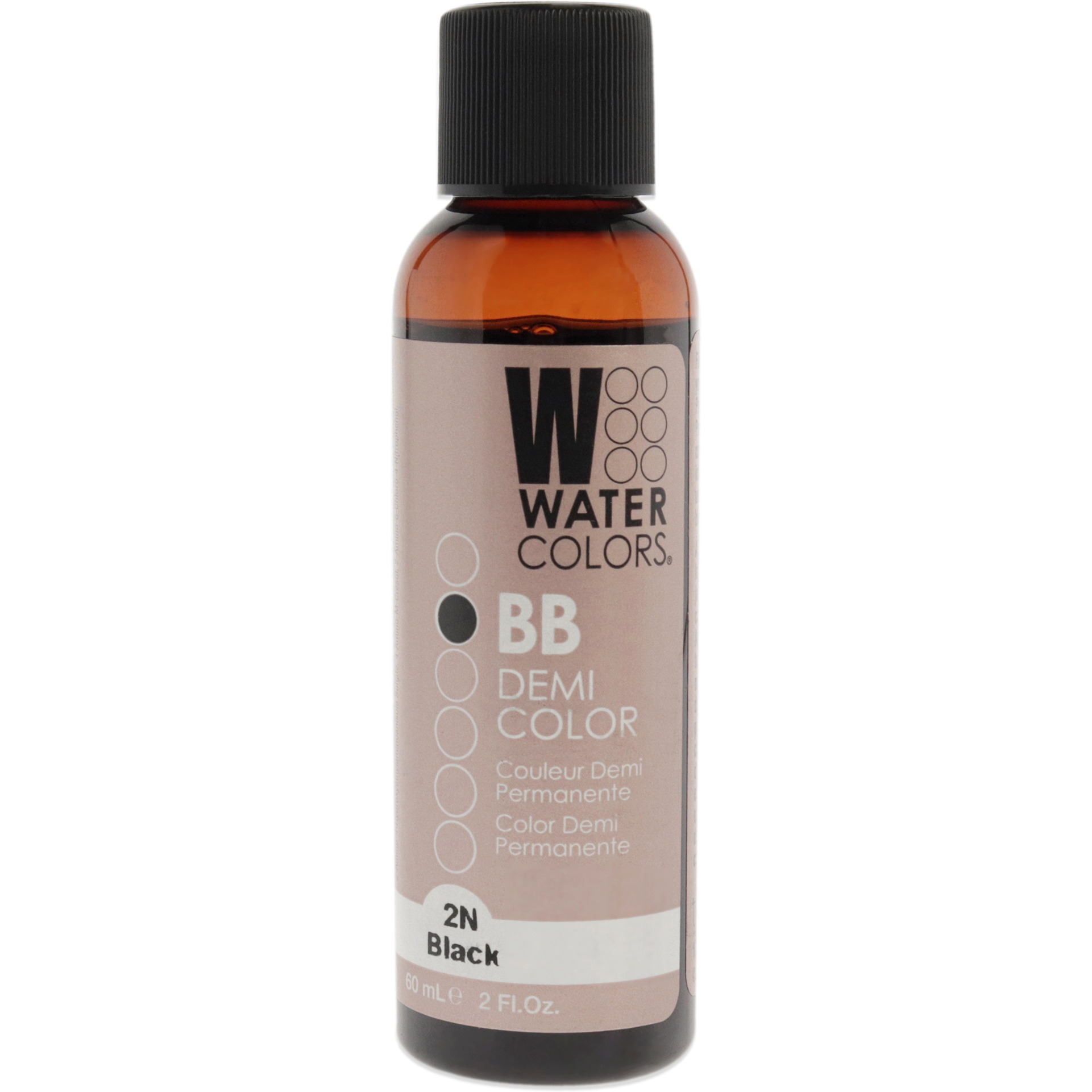 Watercolors BB Demi-Permanent Hair Color - 2N Black by Tressa for Unisex - 2 oz Hair Color