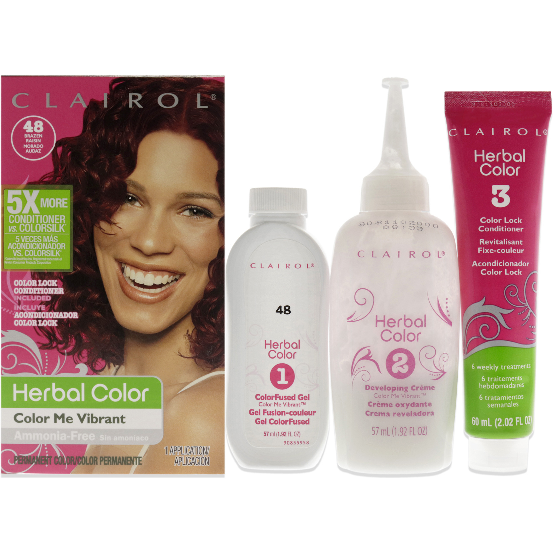 Herbal Essences Color Me Vibrant Permanent Color - 048 Brazen Raisin by Clairol for Unisex - 1 Application Hair Color