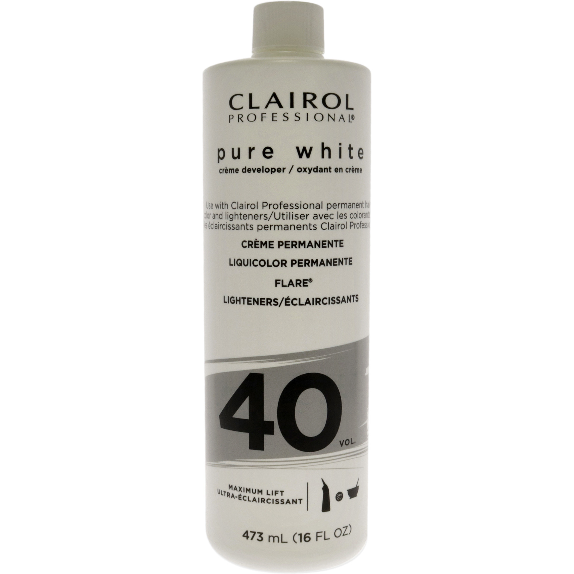 Pure White 40 Volume Creme Developer by Clairol for Unisex - 16 oz Lightener