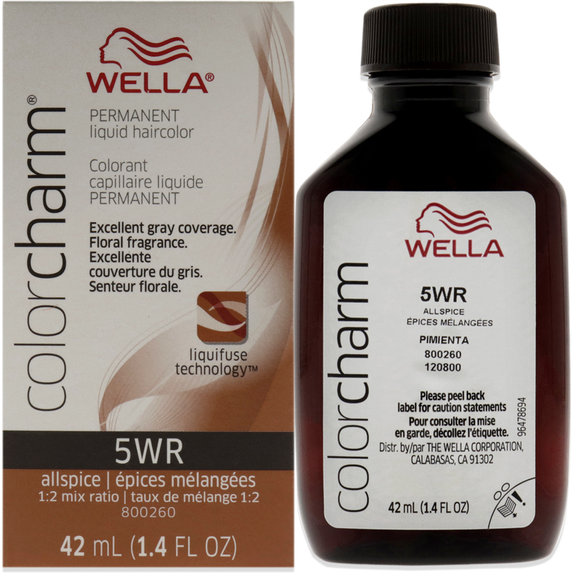 Color Charm Permanent Liquid Hair Color - 5WR Allspice by Wella for Unisex - 1.42 oz Hair Color