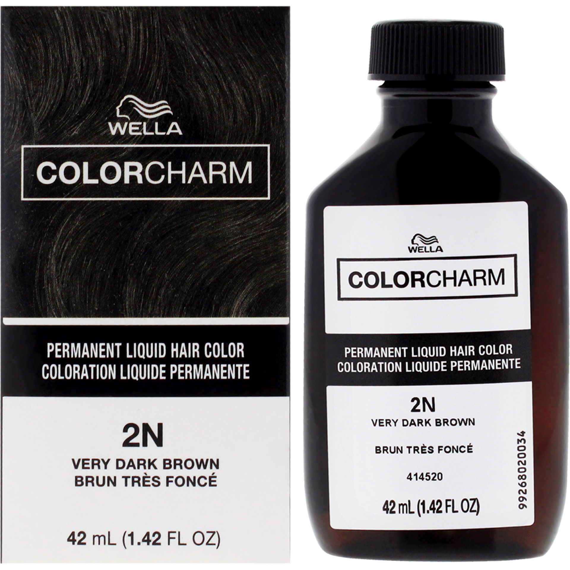 Color Charm Permanent Liquid Hair Color - 2N Very Dark Brown by Wella for Unisex - 1.42 oz Hair Color