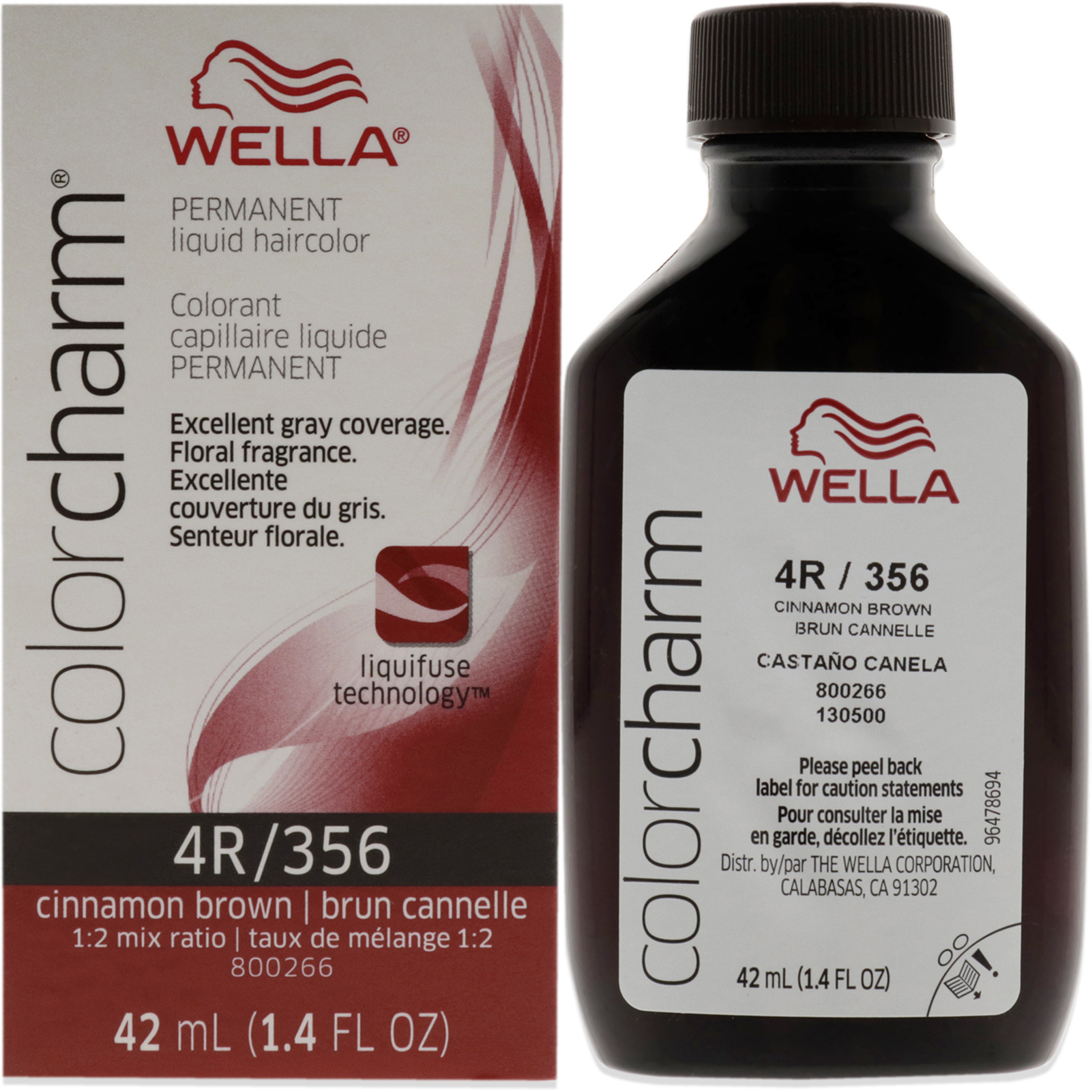 Color Charm Permanent Liquid Hair Color - 356 4R Cinnamon Brown by Wella for Unisex - 1.42 oz Hair Color