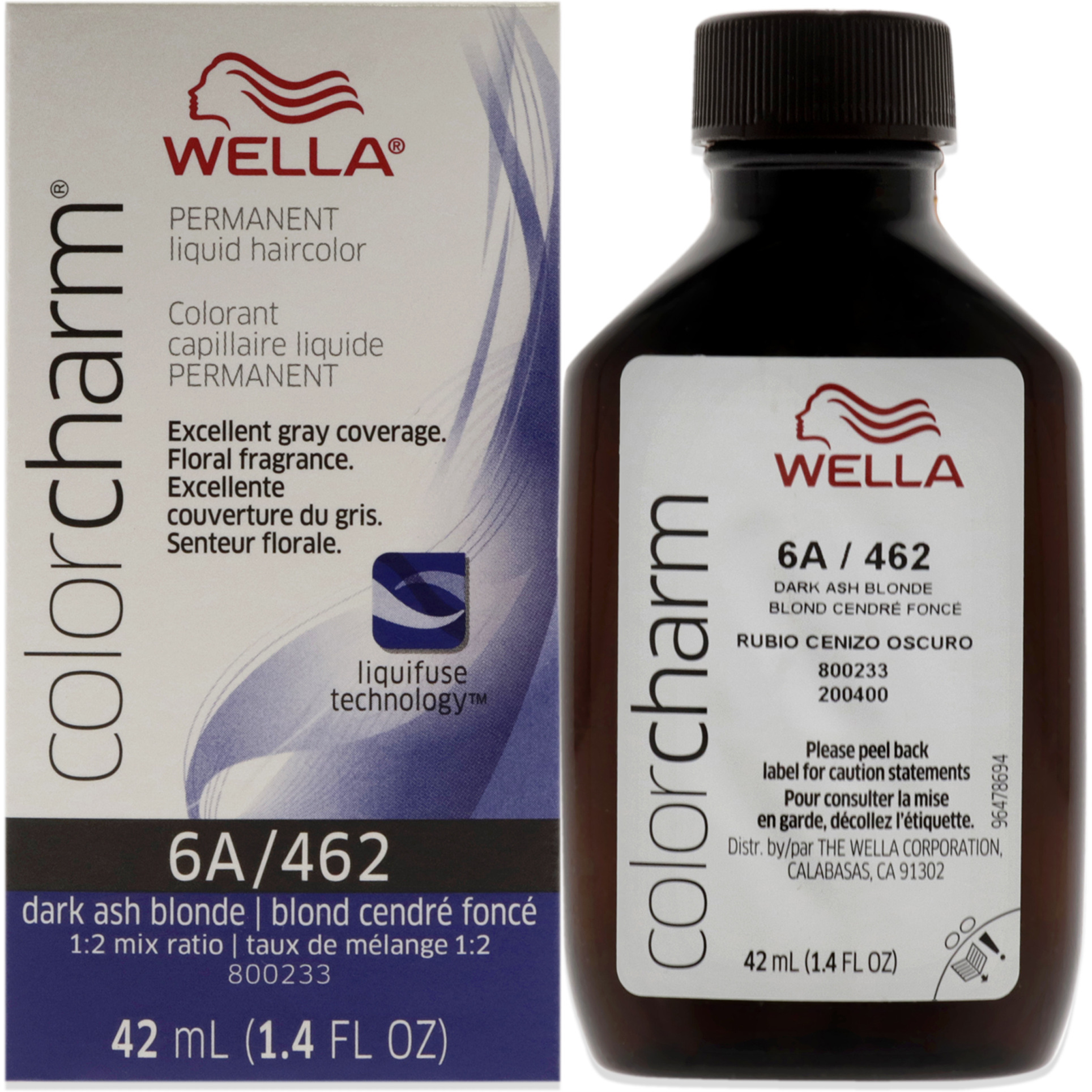 Color Charm Permanent Liquid Hair Color - 462 6A Dark Ash Blonde by Wella for Unisex - 1.42 oz Hair Color