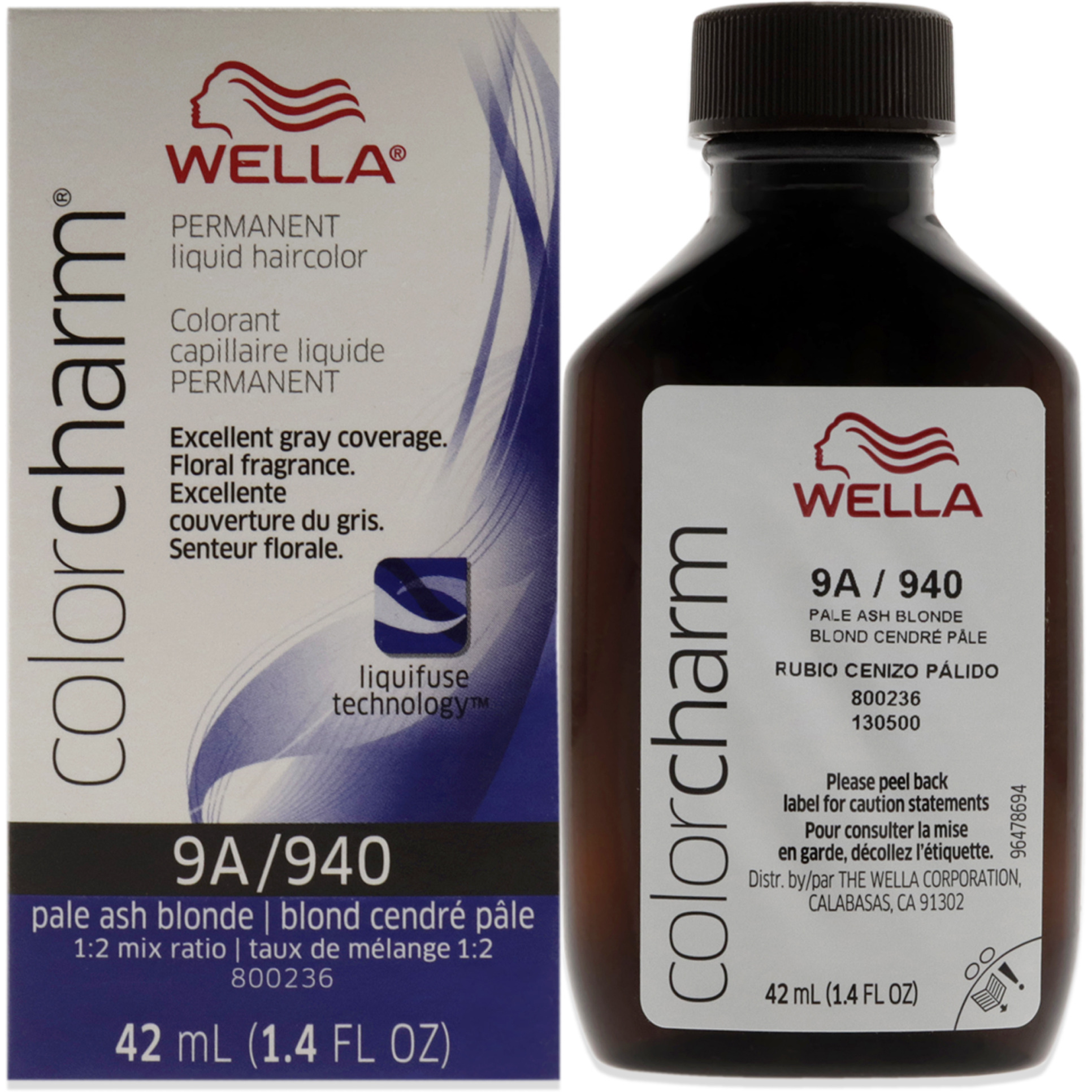 Color Charm Permanent Liquid Hair Color - 940 9A Pale Ash Blonde by Wella for Unisex - 1.42 oz Hair Color