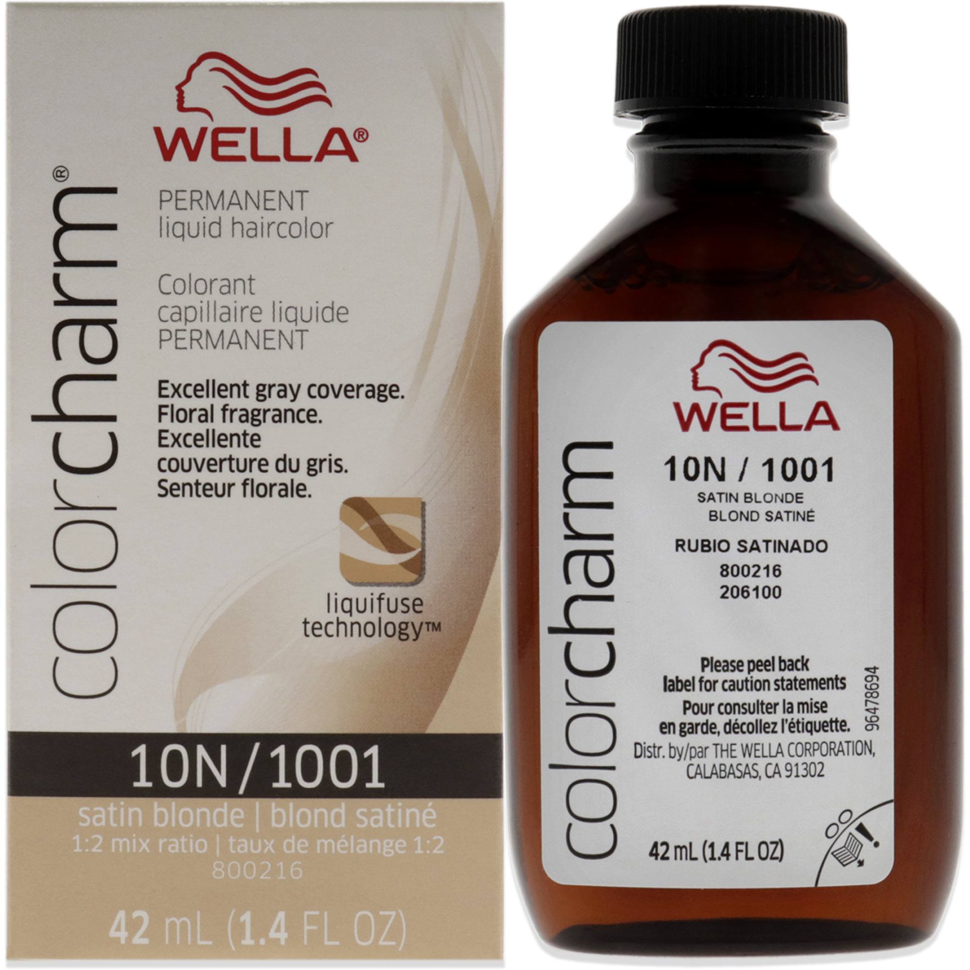 Color Charm Permanent Liquid Hair Color - 1001 10N Satin Blonde by Wella for Unisex - 1.42 oz Hair Color