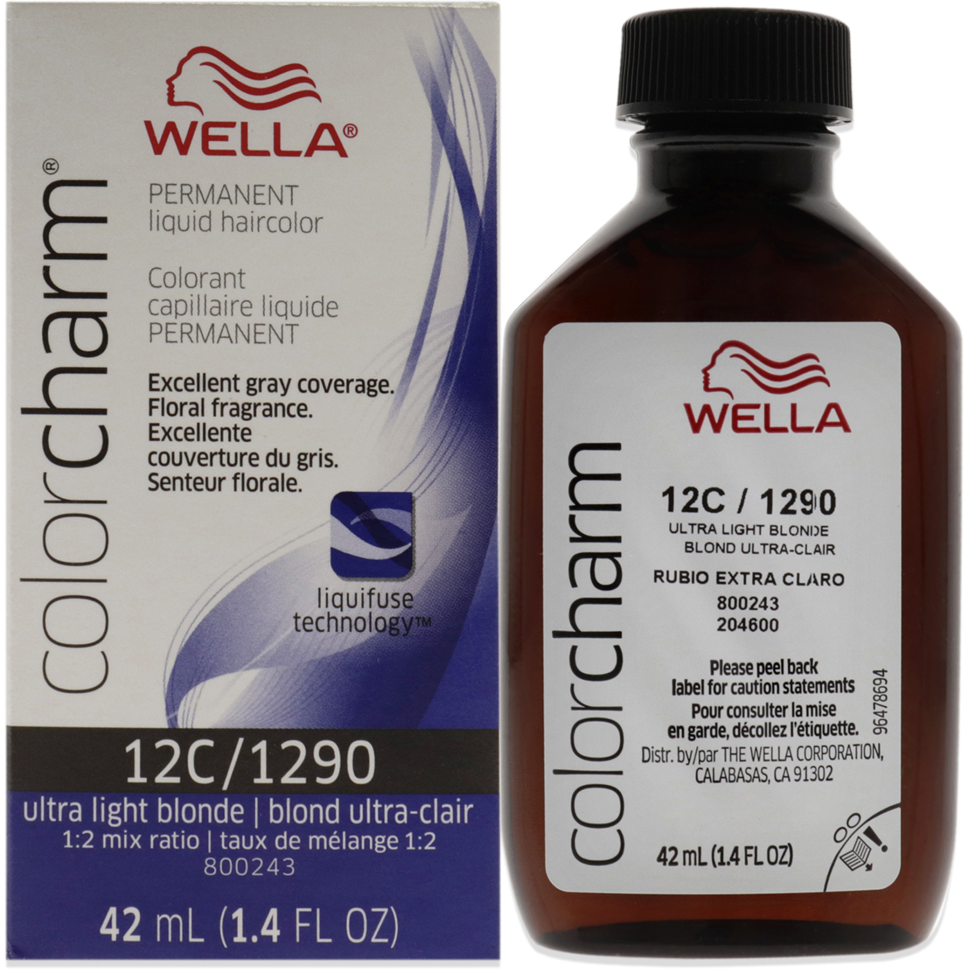 Color Charm Permanent Liquid Hair Color - 1290 12C Ultra Light Blonde by Wella for Unisex - 1.42 oz Hair Color