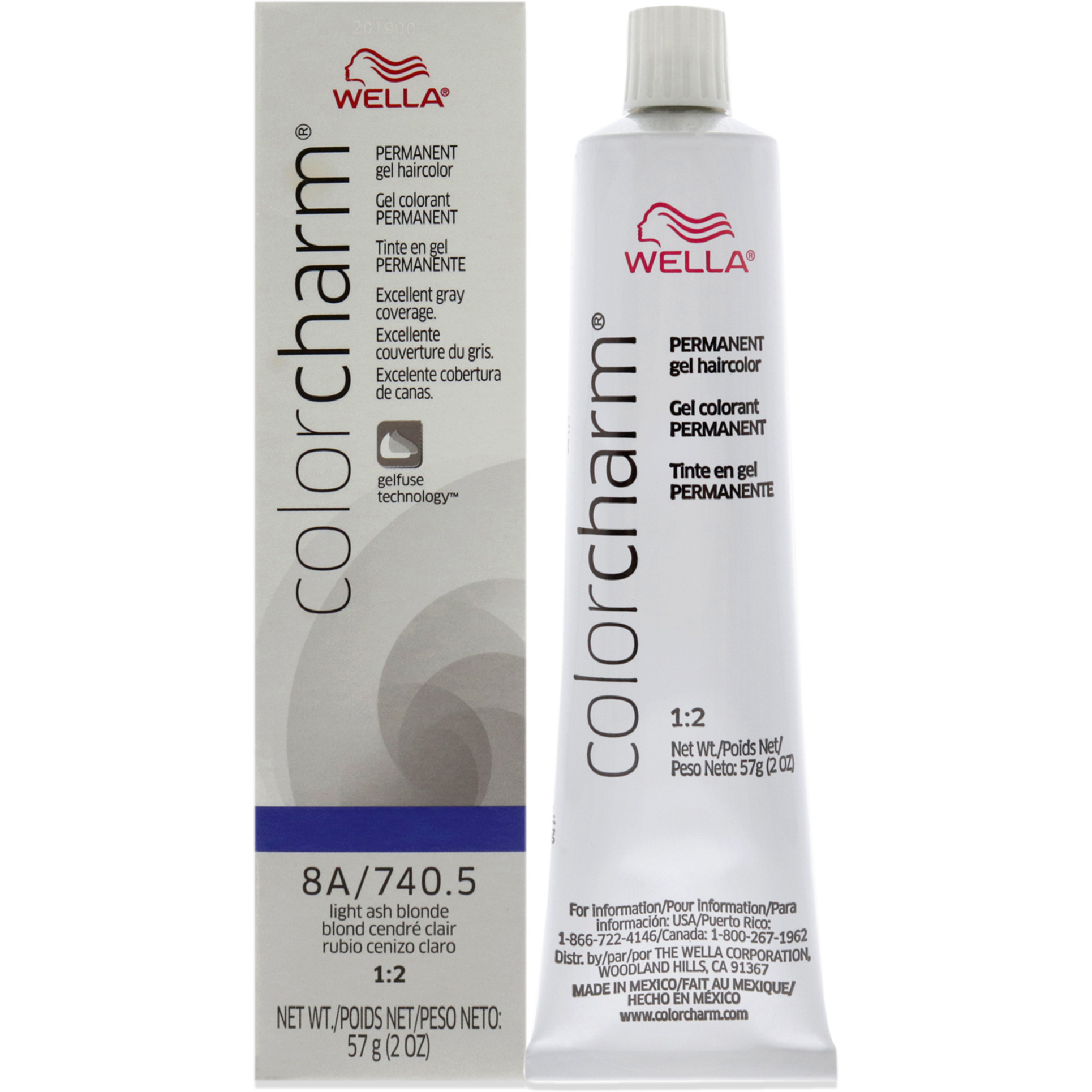 Color Charm Permanent Hair Color Gel - 740.5 8A Light Ash Blonde by Wella for Unisex - 2 oz Hair Color