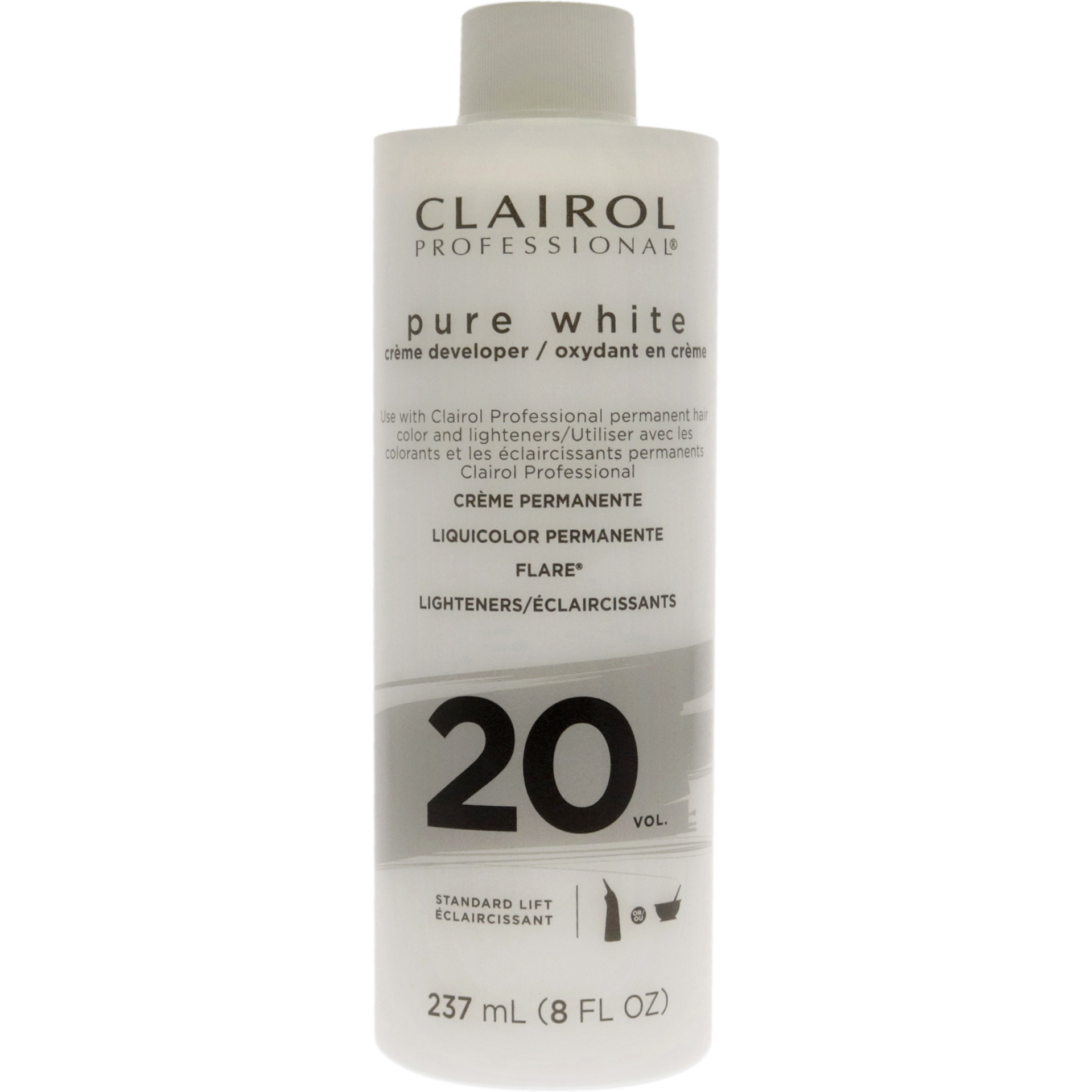 Pure White 20 Volume Creme Developer by Clairol for Unisex - 8 oz Lightener