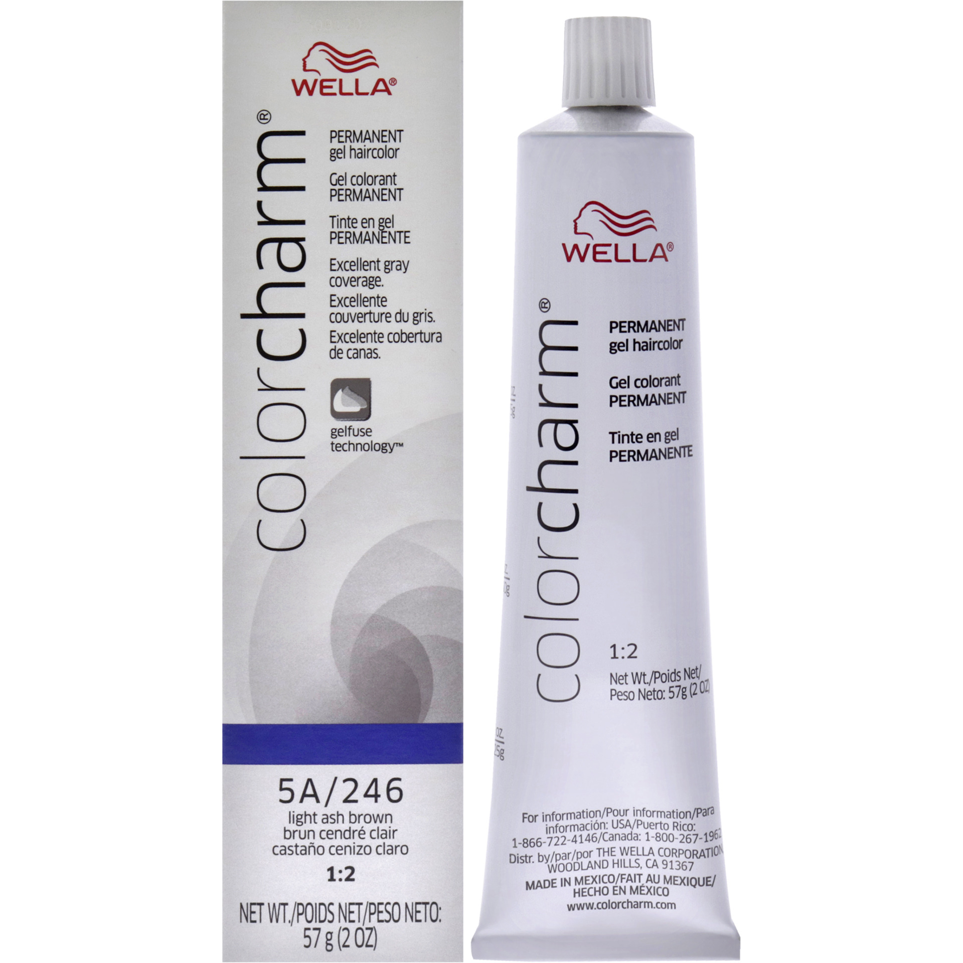 Color Charm Permanent Hair Color Gel - 246 Light Ash Brown by Wella for Unisex - 2 oz Hair Color