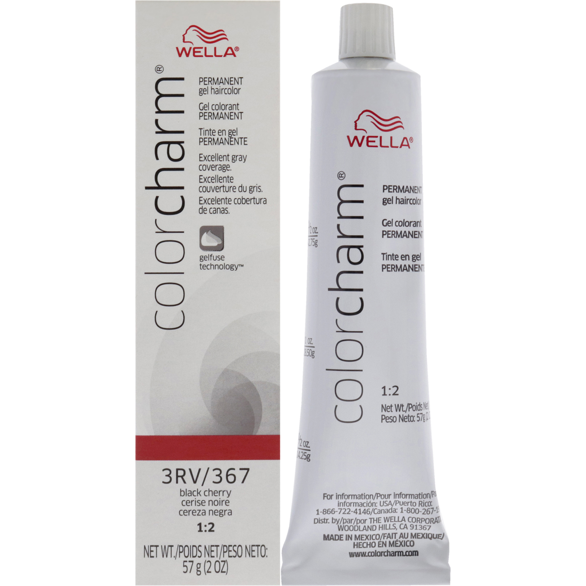 Color Charm Permanent Hair Color Gel - 3RV 367 Black Cherry by Wella for Unisex - 2 oz Hair Color