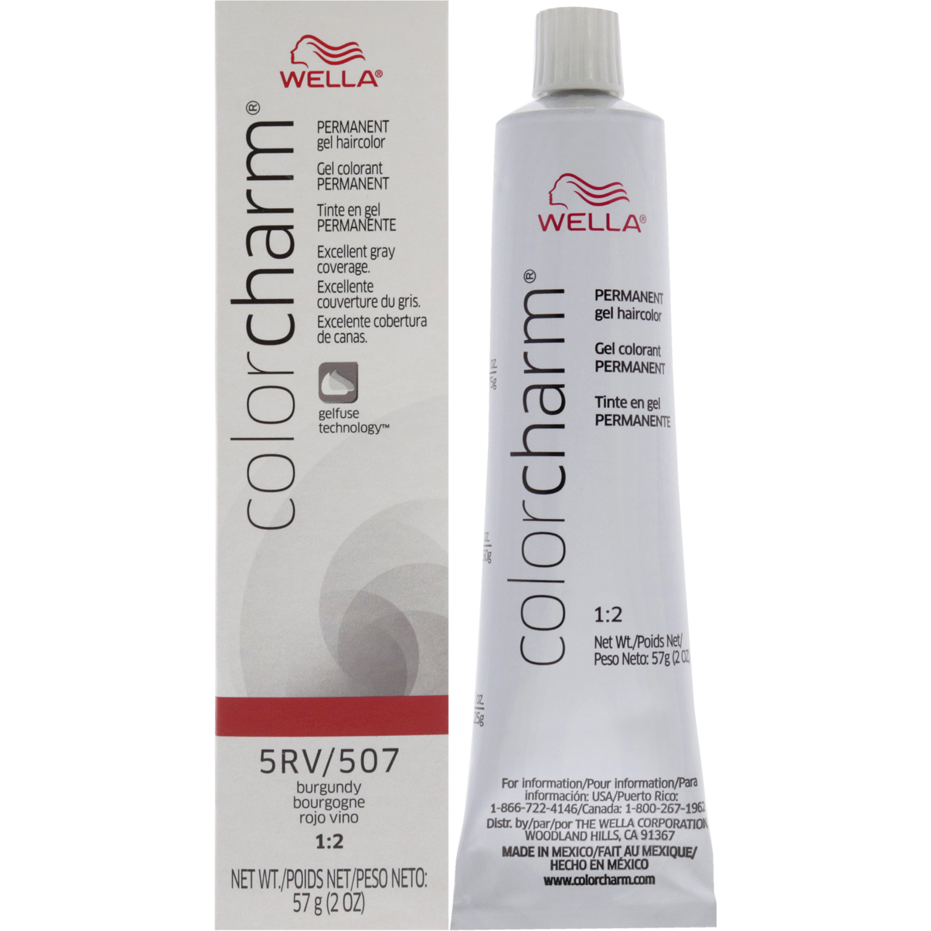 Color Charm Permanent Hair Color Gel - 5RV 507 Burgundy by Wella for Unisex - 2 oz Hair Color