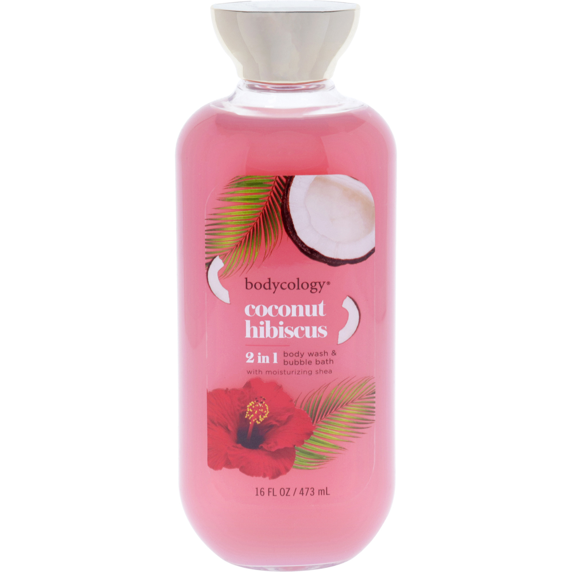 2 in 1 Body Wash and Bubble Bath - Coconut Hibiscus by Bodycology for Women - 16 oz Body Wash