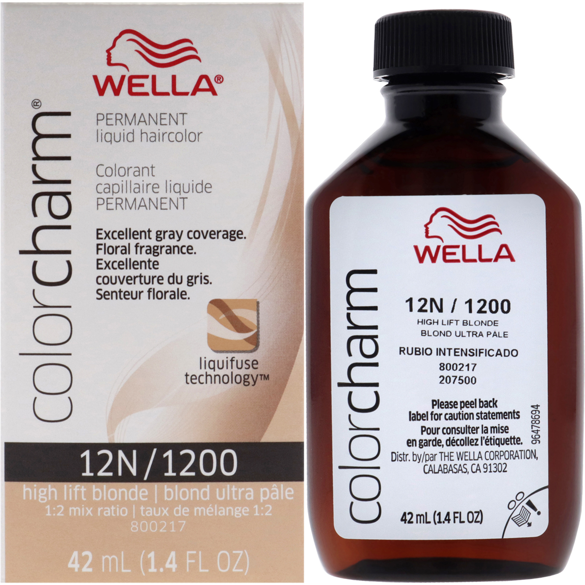 Color Charm Permanent Liquid Hair Color - 12N 1200 High Lift Blonde by Wella for Unisex - 1.42 oz Hair Color