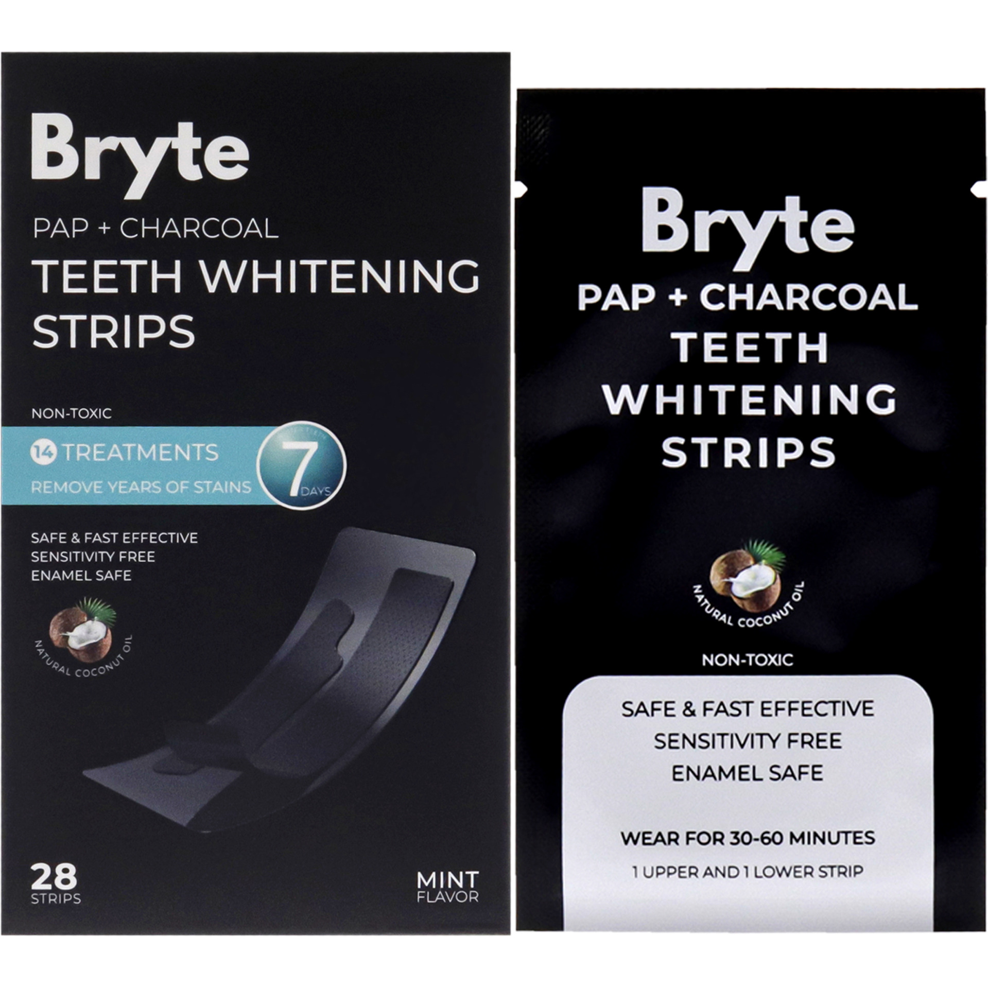 PAP Pus Charcoal Whitening Strips by Bryte for Unisex - 28 Pc Strips