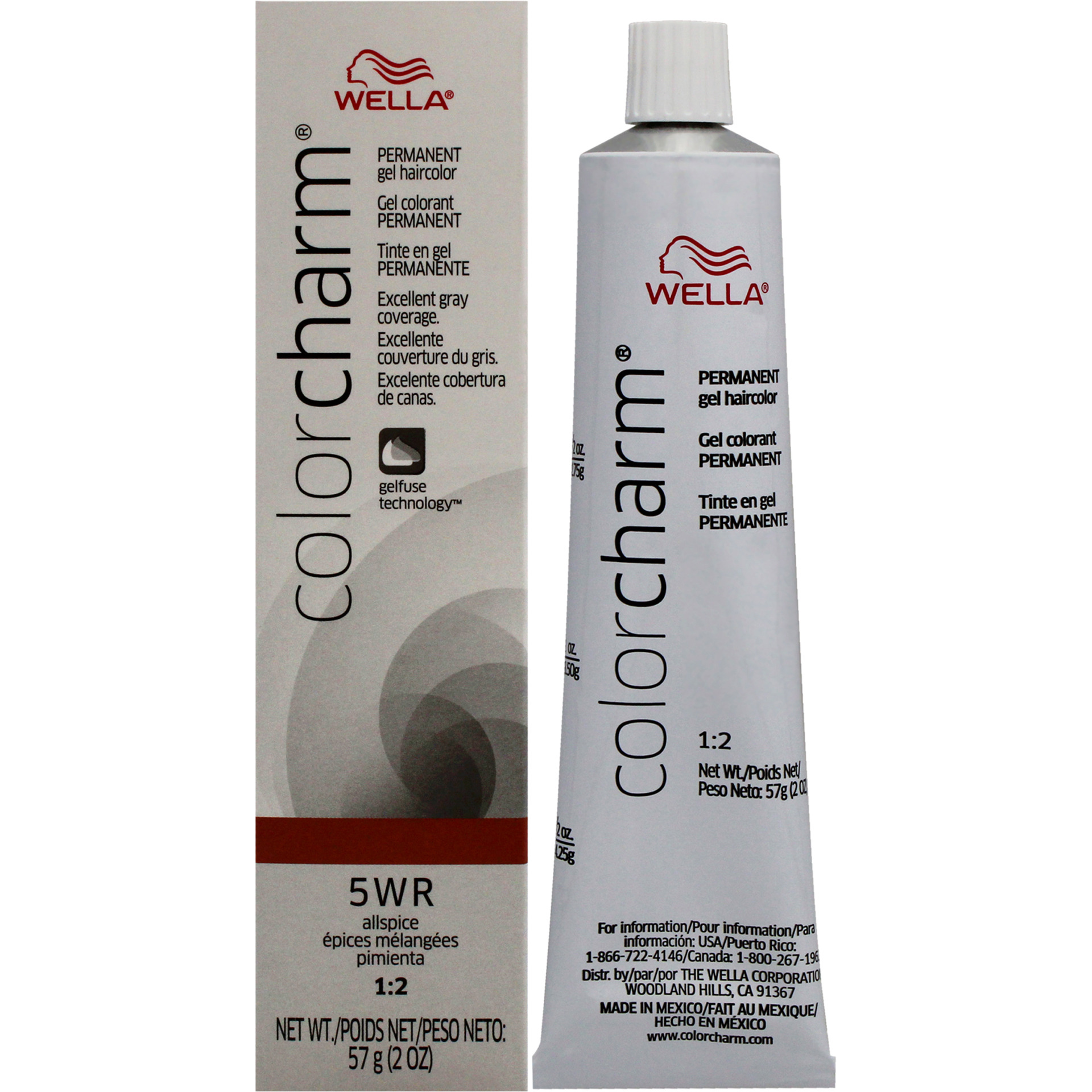 Color Charm Permanent Hair Color Gel - 5WR Allspice by Wella for Women - 2 oz Hair Color