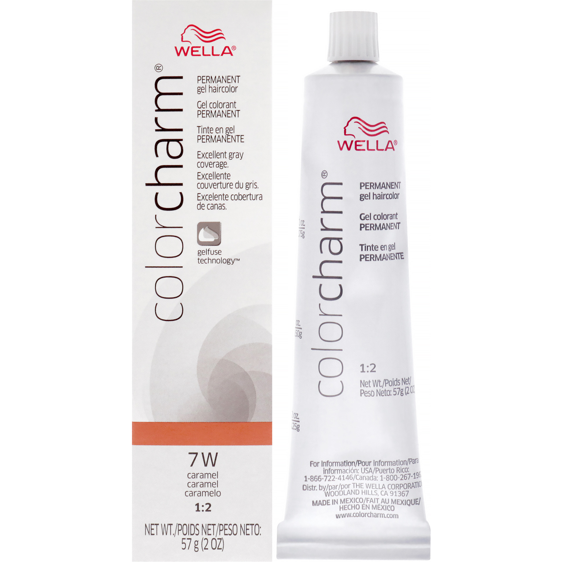 Color Charm Permanent Hair Color Gel - 7W Caramel by Wella for Women - 2 oz Hair Color