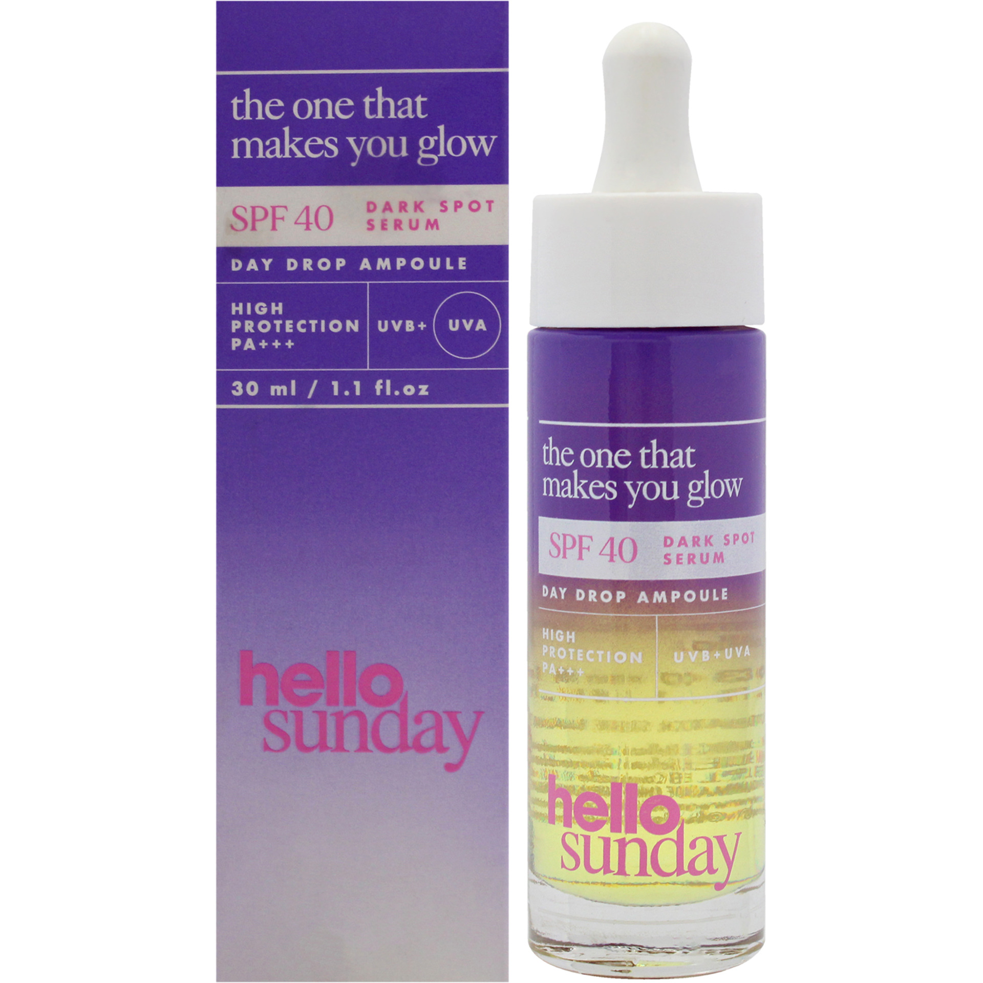 The One That Makes You Glow Dark Spot Serum SPF 40 by Hello Sunday for Unisex - 1.1 oz Serum